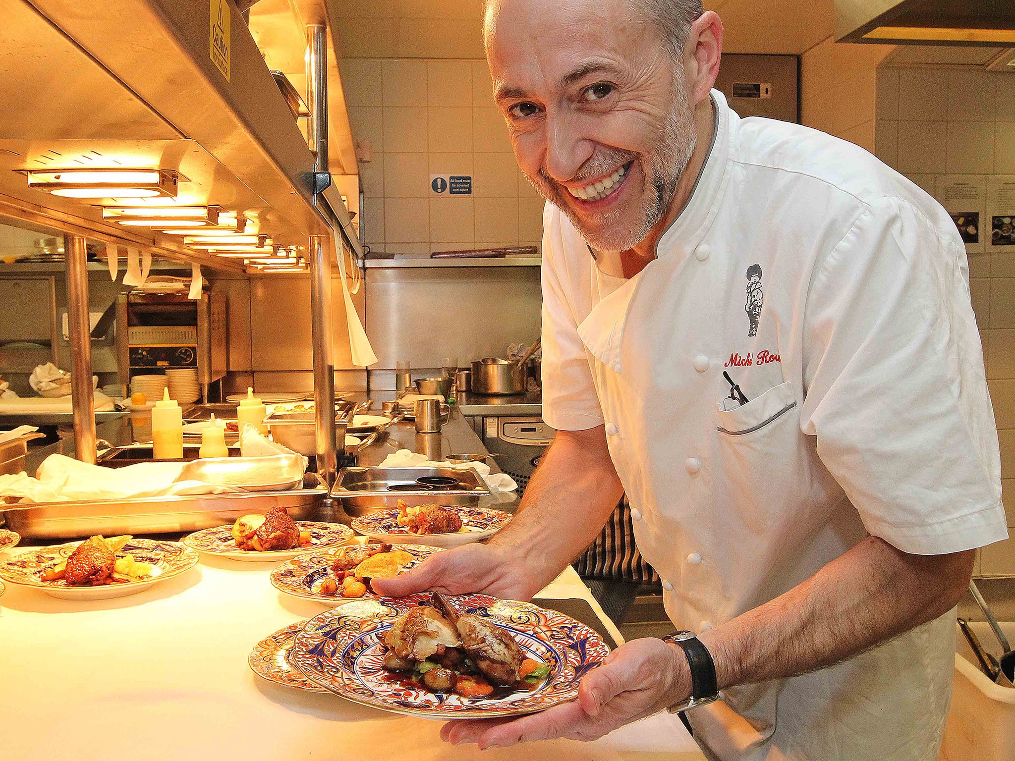 Michel Roux Jnr Prepares And Serves Dinner On Rare And Antique Cutlery And Glassware At His Restaurant In Central London. Michel Is Running The London Marathon Collecting Money For The Evening Standard Dispossessed Fund.