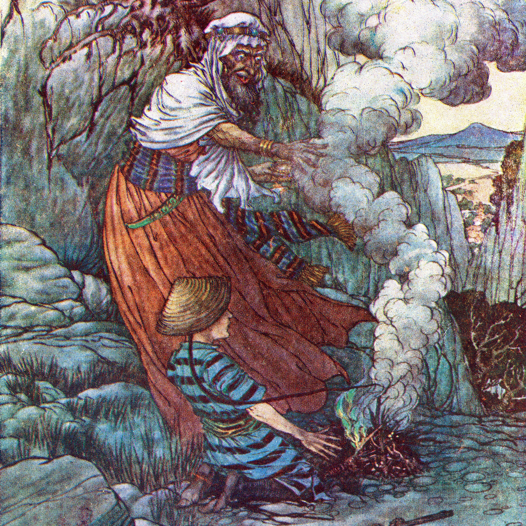 The Story of Alladin or The Wonderful Lamp Illustration by Charles Folkard from The Arabian Nights