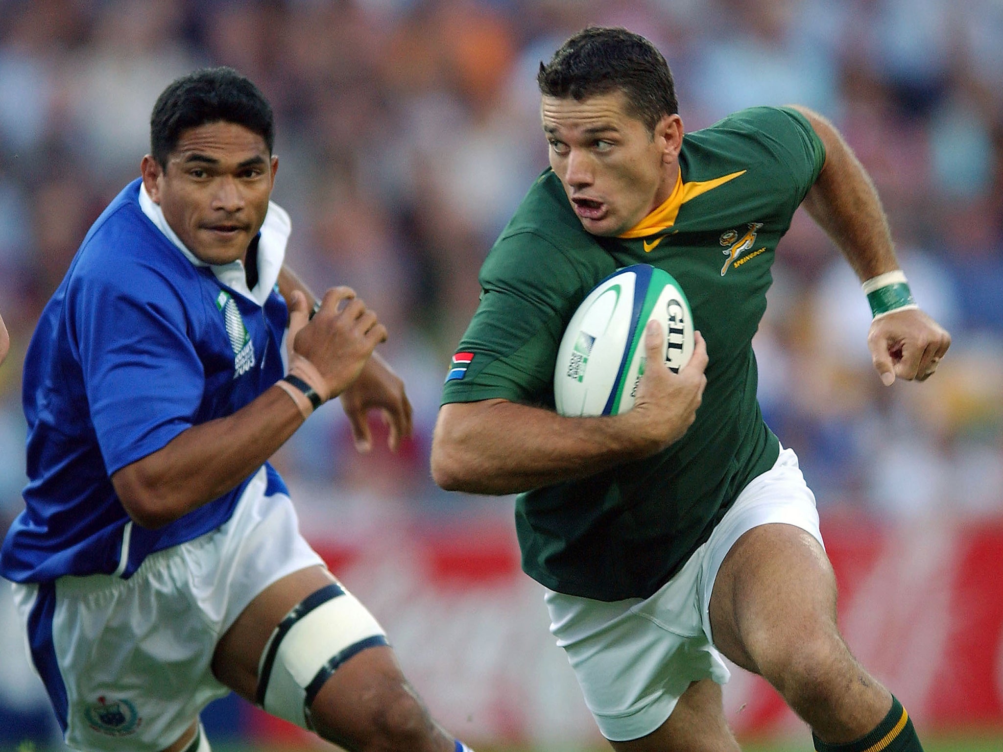 Van der Westhuizen during his playing days with South Africa