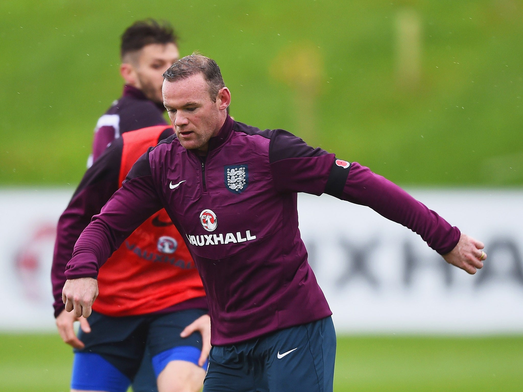 Wayne Rooney training with the England squad at St George’s Park this week