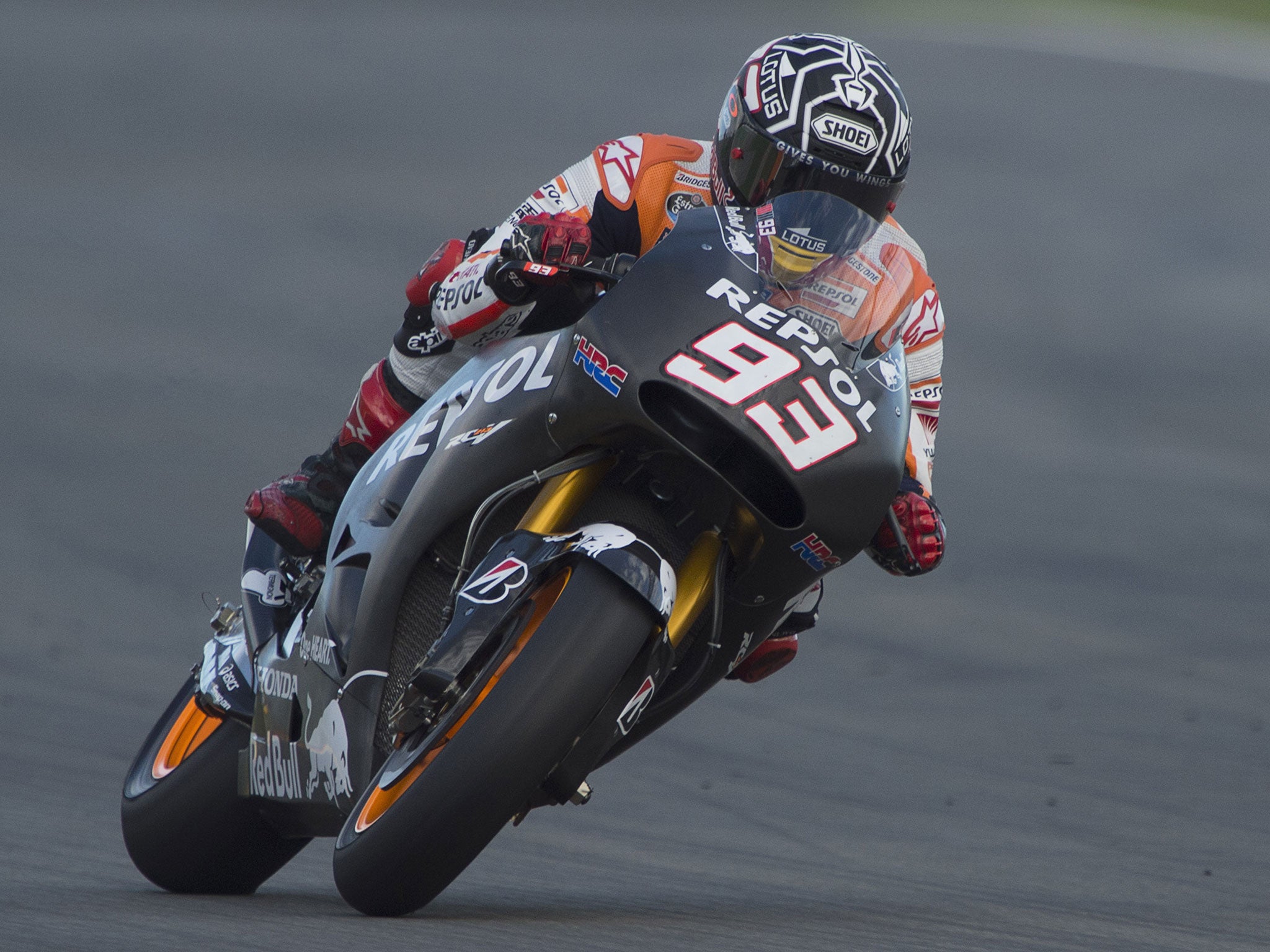 Marquez tested the 2015 Repsol Honda this week
