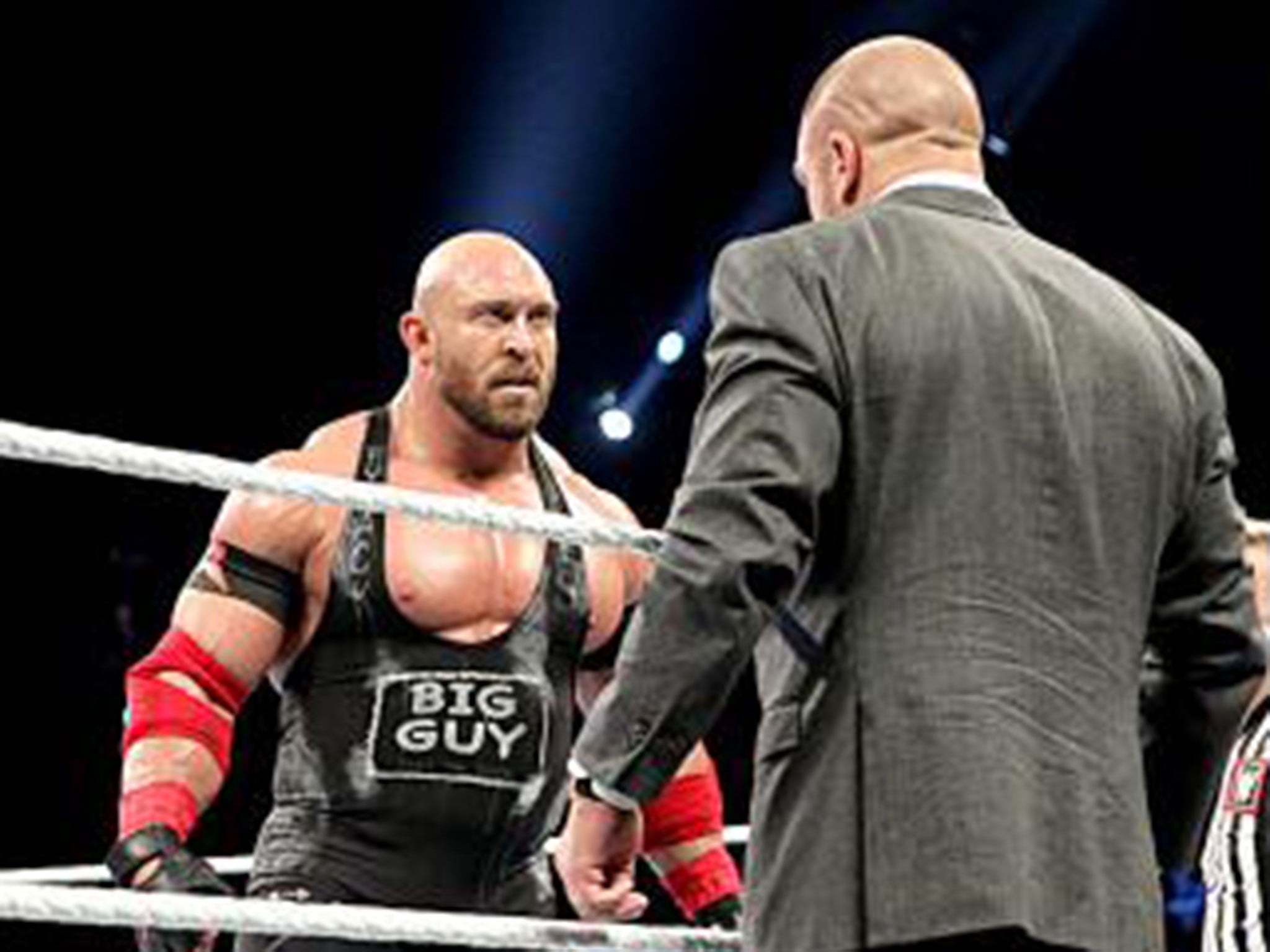 Ryback stares down Triple H