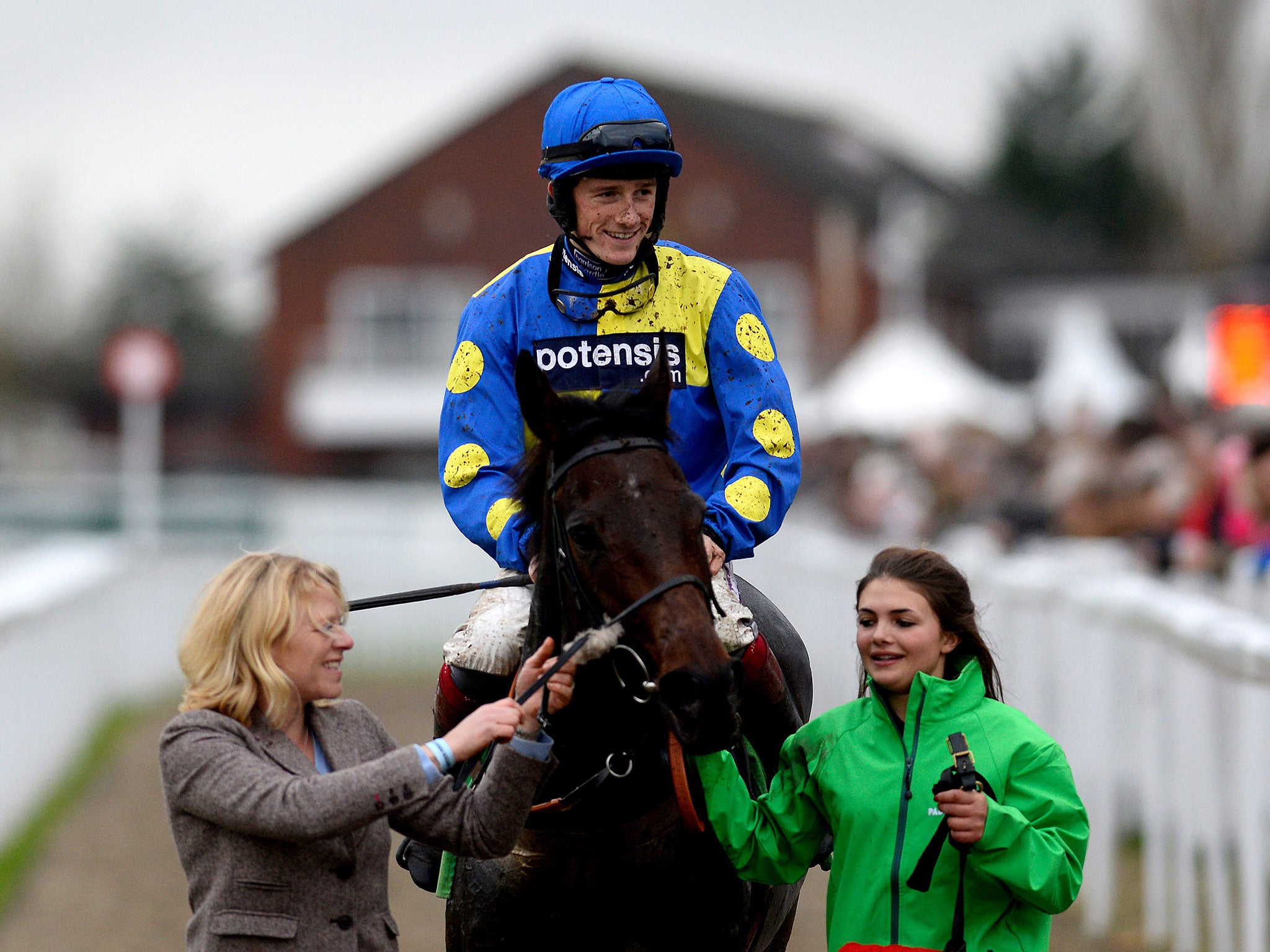 Jockey Sam Twiston- Davies powered Caid Du Berlais to a Gold Cup triumph