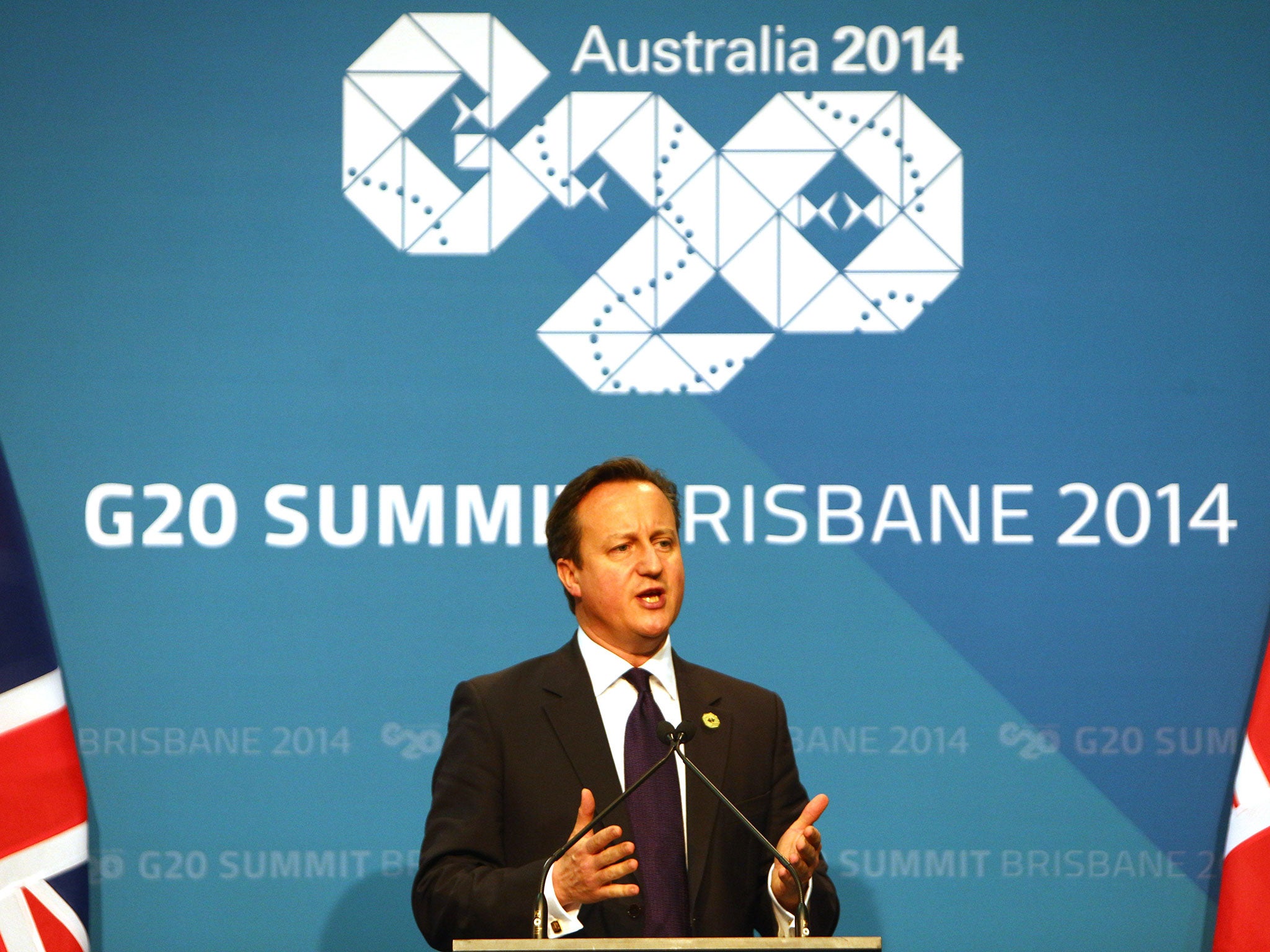 David Cameron addresses the media at a press conference at the conclusion of the G20 Leaders Summit in Brisbane, Australia