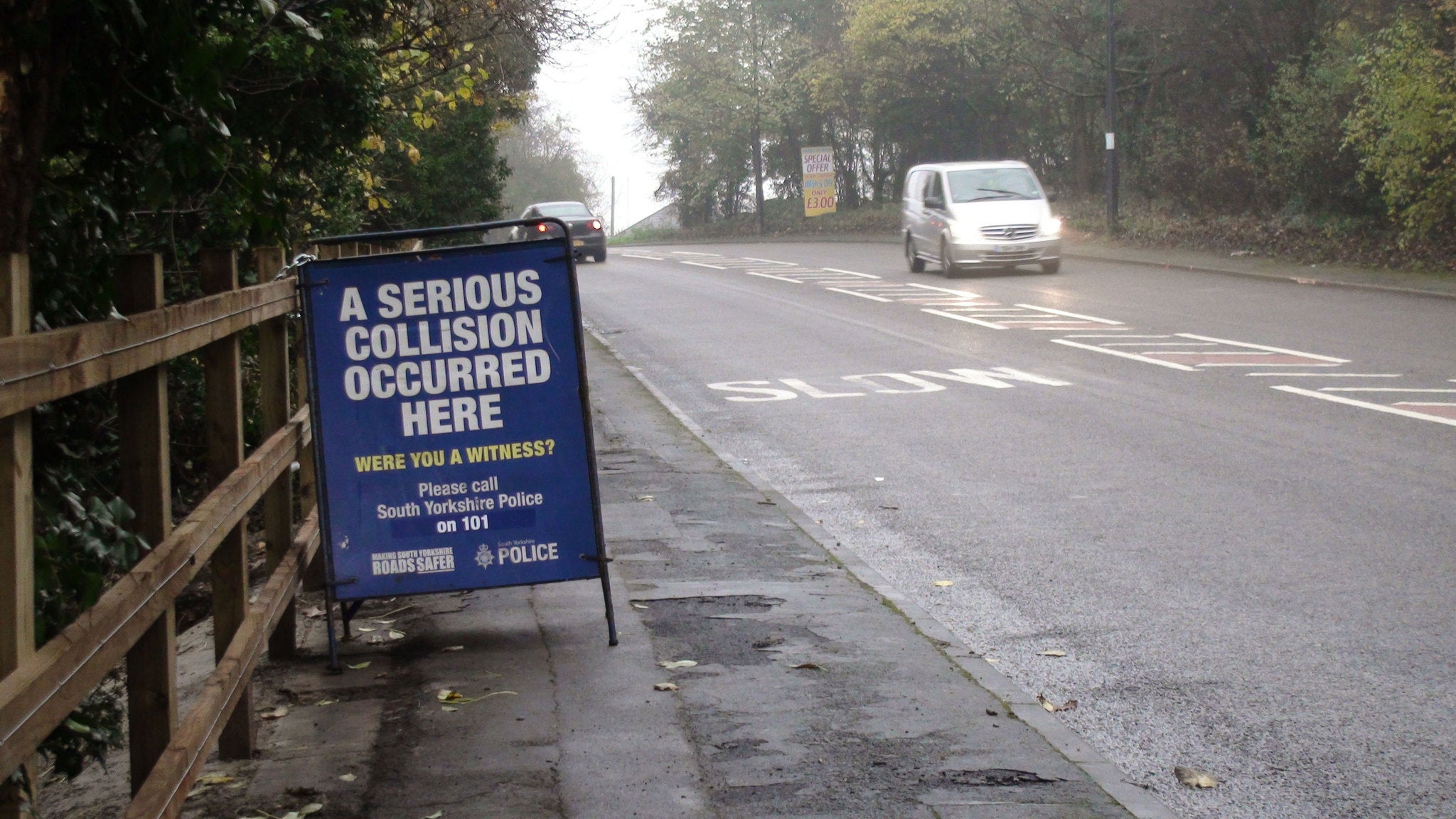 The scene of a crash where five teenagers have died following a two-car crash in Conisbrough