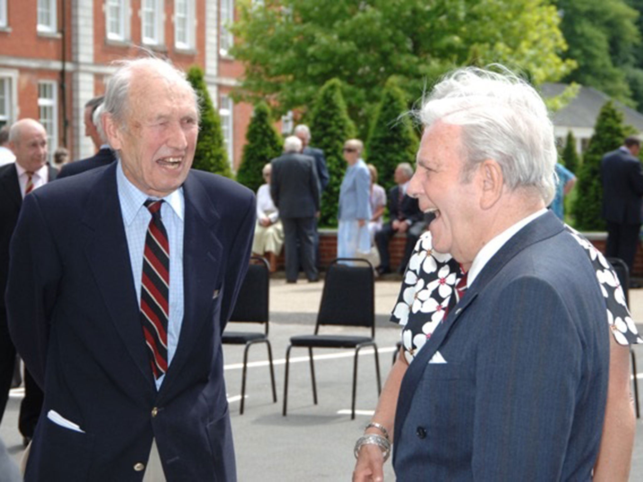 Wyatt, left, in 2006 at the Museum of the Royal Hussars with the comedian and actor Norman Wisdom, who was a drummer boy with the regiment