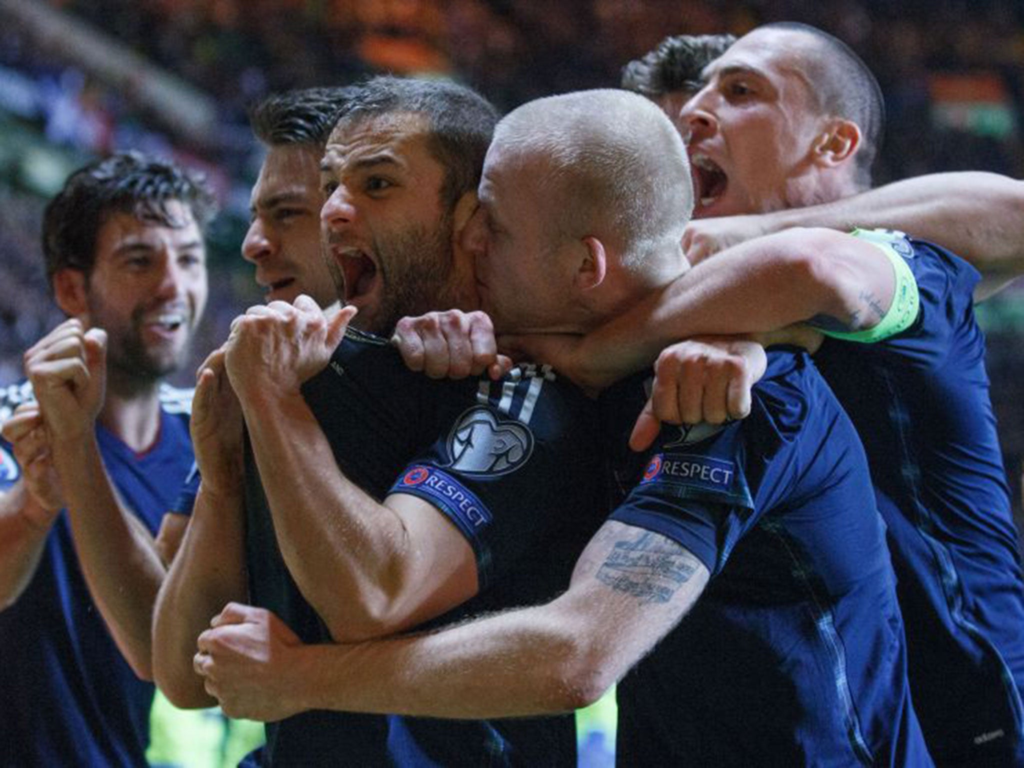 Scotland’s Shaun Maloney (second left) is a key member of Gordon Strachan’s squad