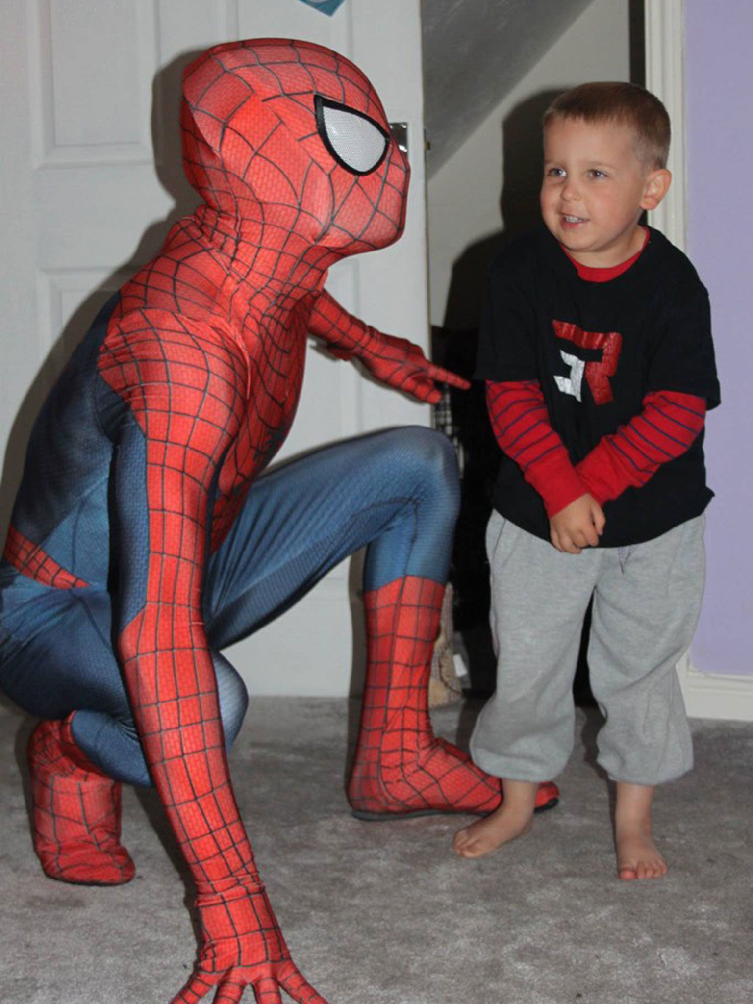 Jayden with his dad during his birthday celebrations