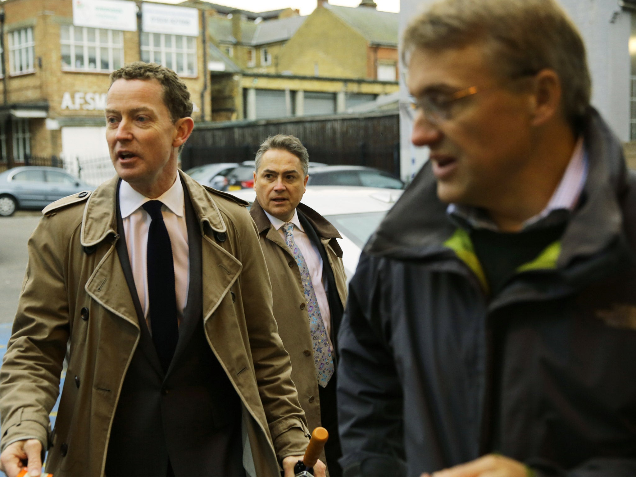 Greg Barker, ex-climate change minister, David Ruffley, MP, and Charles Walker, 1922 Committee vice chair. Time in Rochester: 1hr 55mins