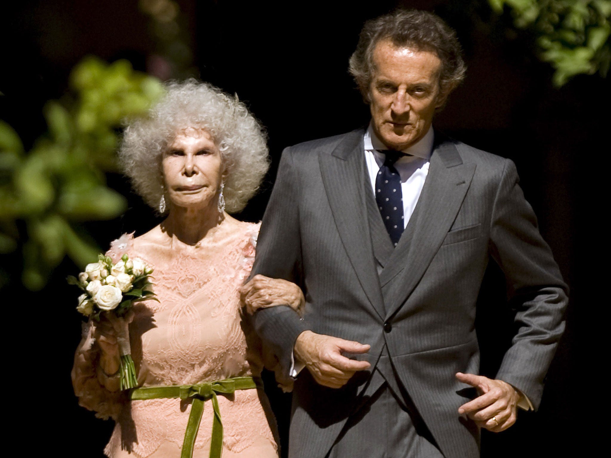 Spain's Duchess of Alba, Maria del Rosario Cayetana Fitz-James-Stuart and her husband Alfonso Diez