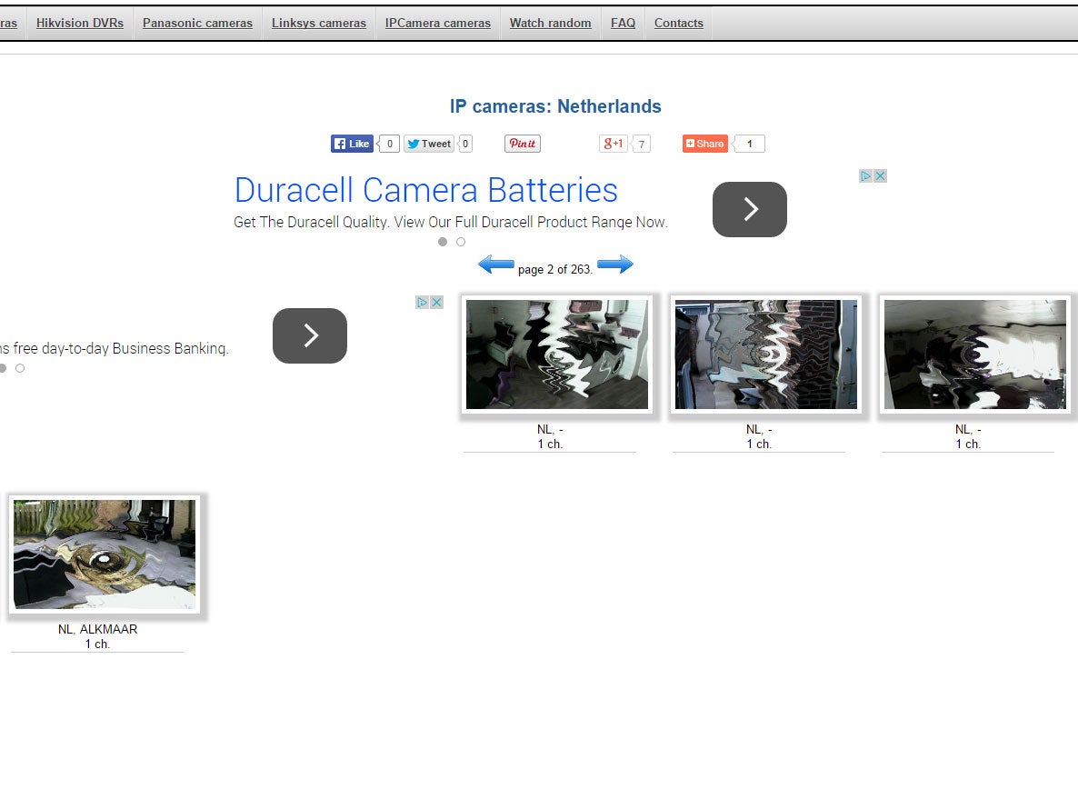 A page of webcams in the Netherlands that can be accessed from the site