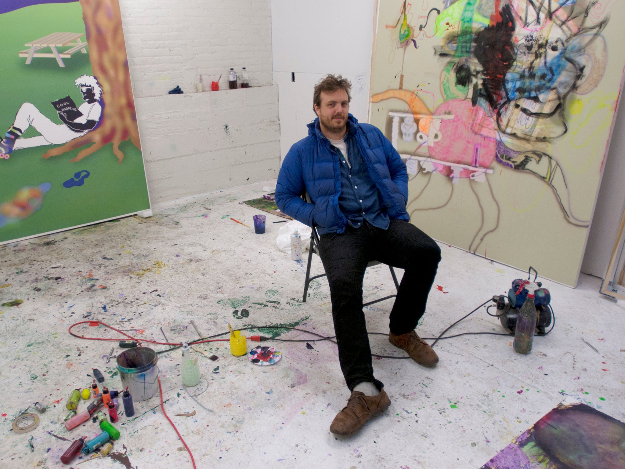 Artist Michael Williams in his studio in Long Island City, Queens, NY.