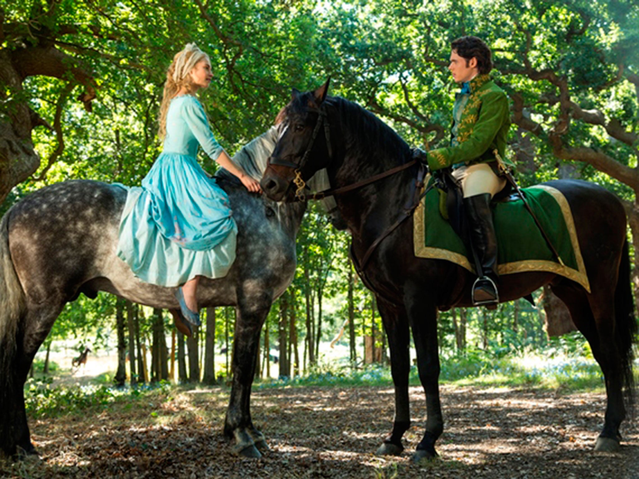 Lily James and Richard Madden as Ella and Prince Charming in Cinderella