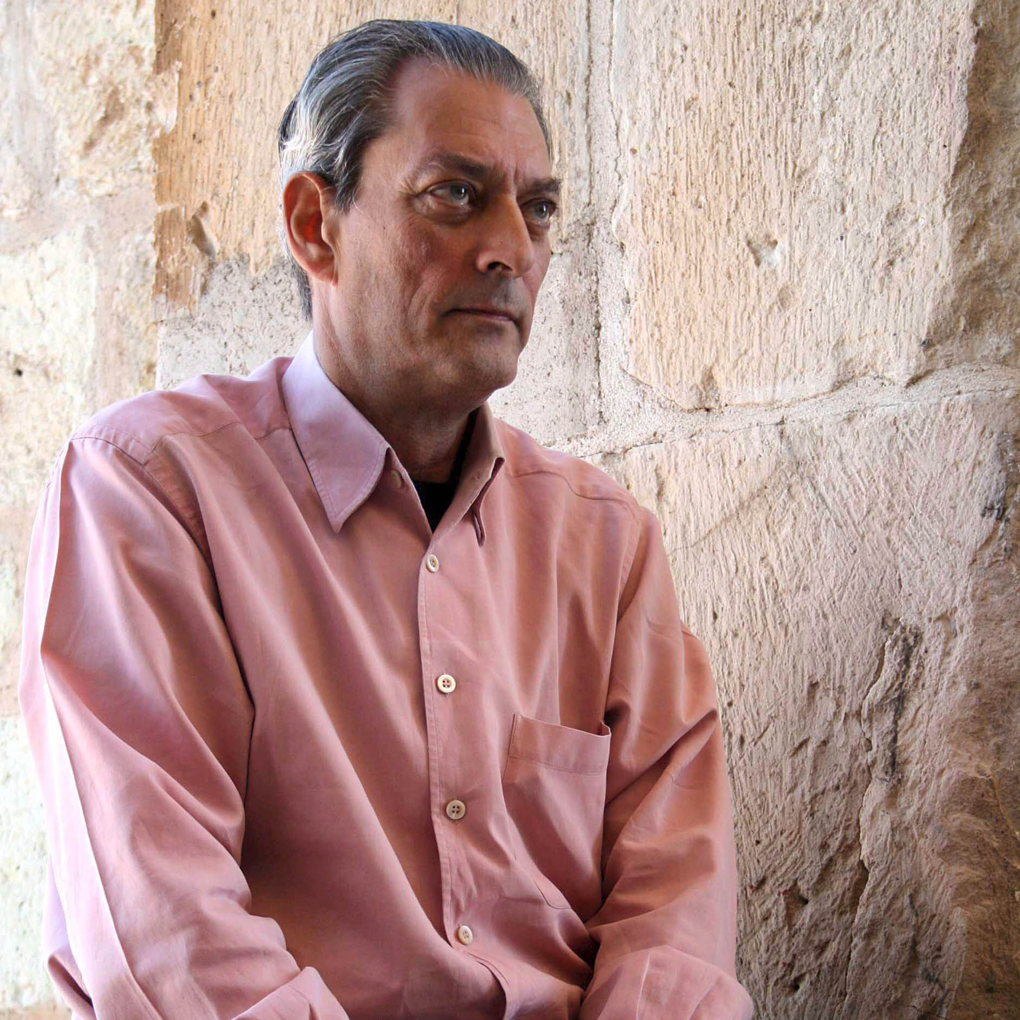 US writer Paul Auster during an interview, in Oaxaca, Mexico