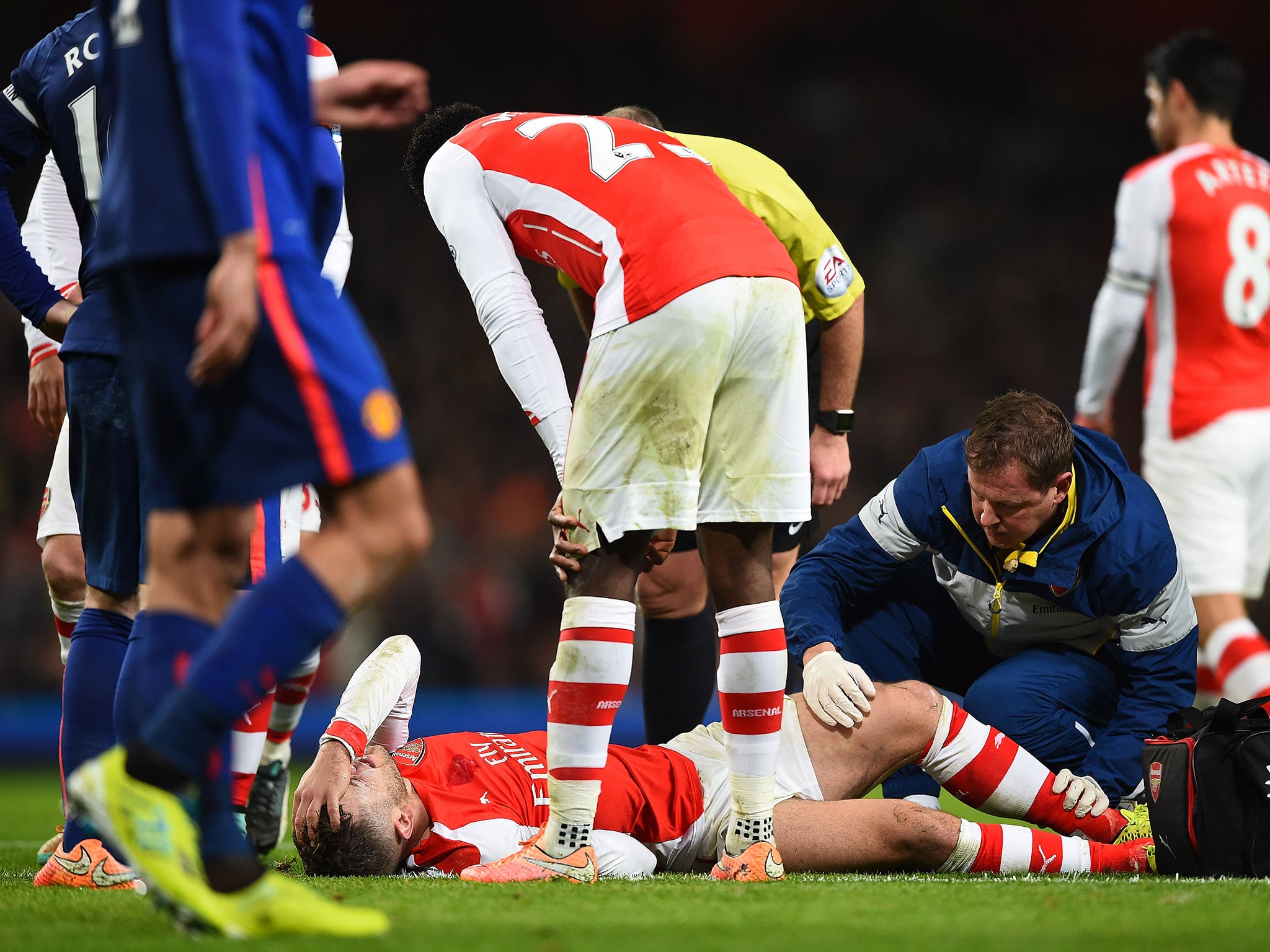 Jack Wilshere was forced off with an injury