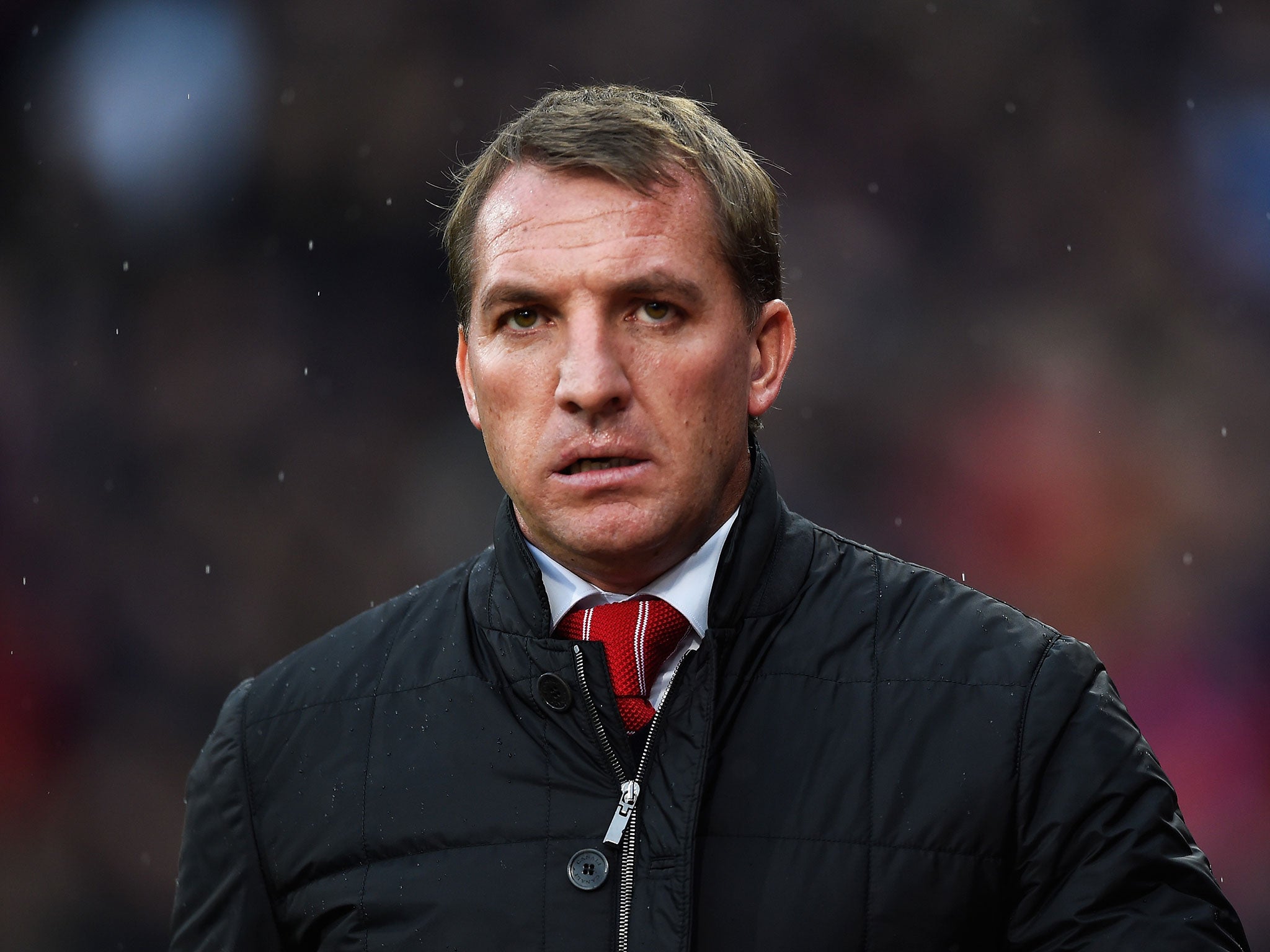 Brendan Rodgers leaves the pitch at Selhurst Park