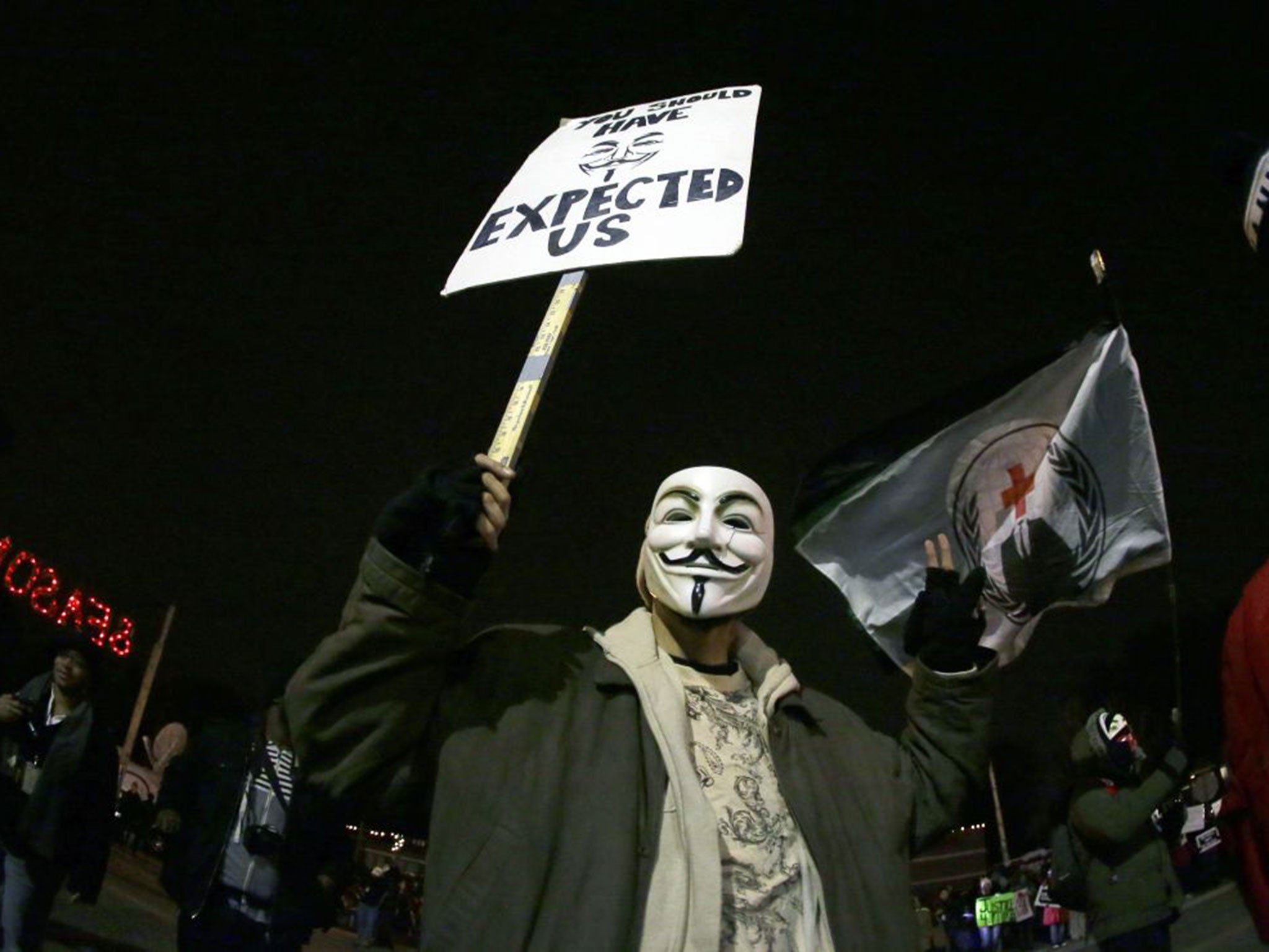 The mask has been commonplace at protests, especially those affiliated to Anonymous