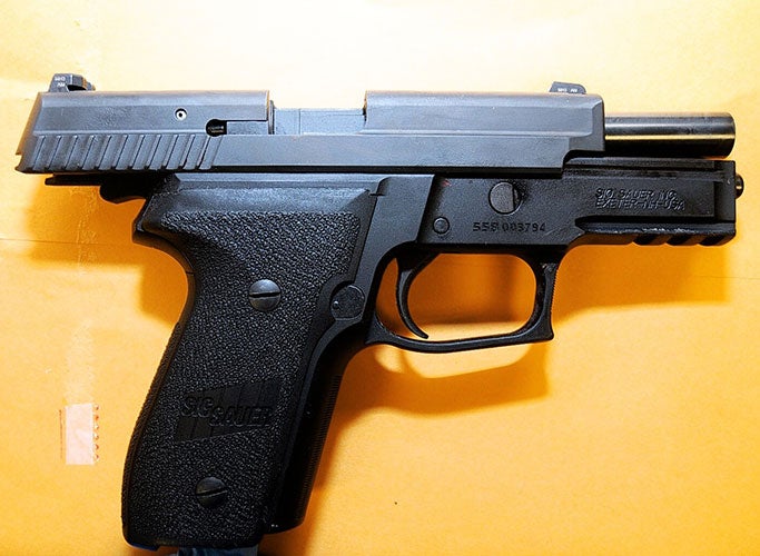 The pistol used by Ferguson police officer Darren Wilson to shoot Michael Brown on 9 August