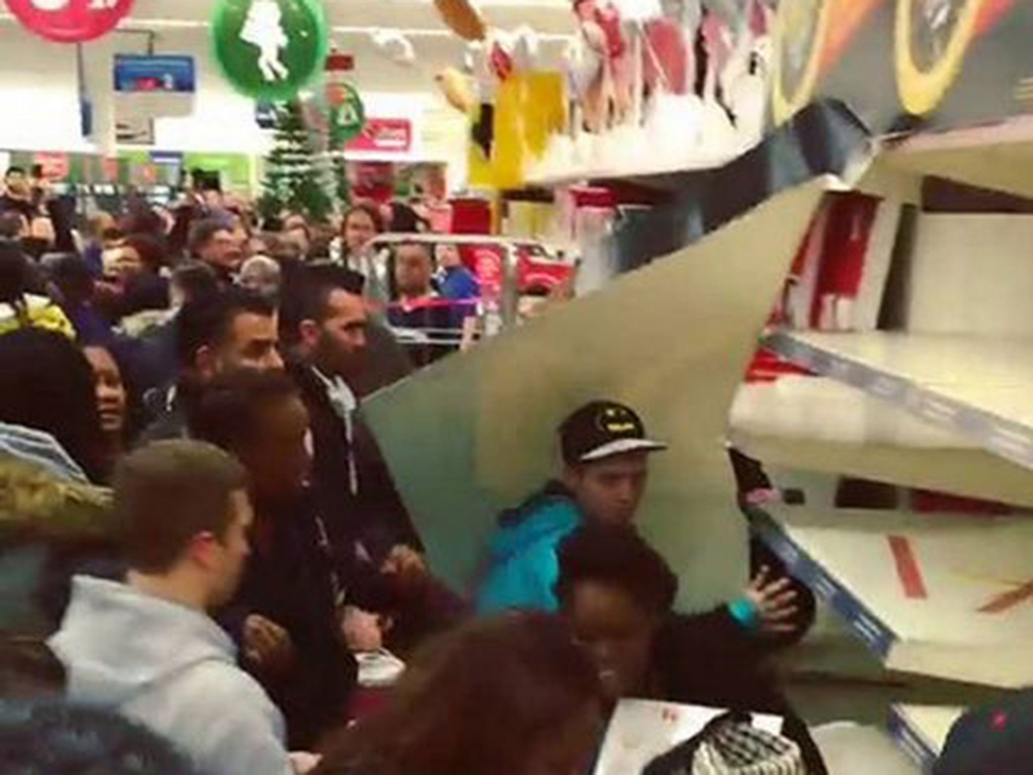 The scene in Tesco in Edmonton, north London