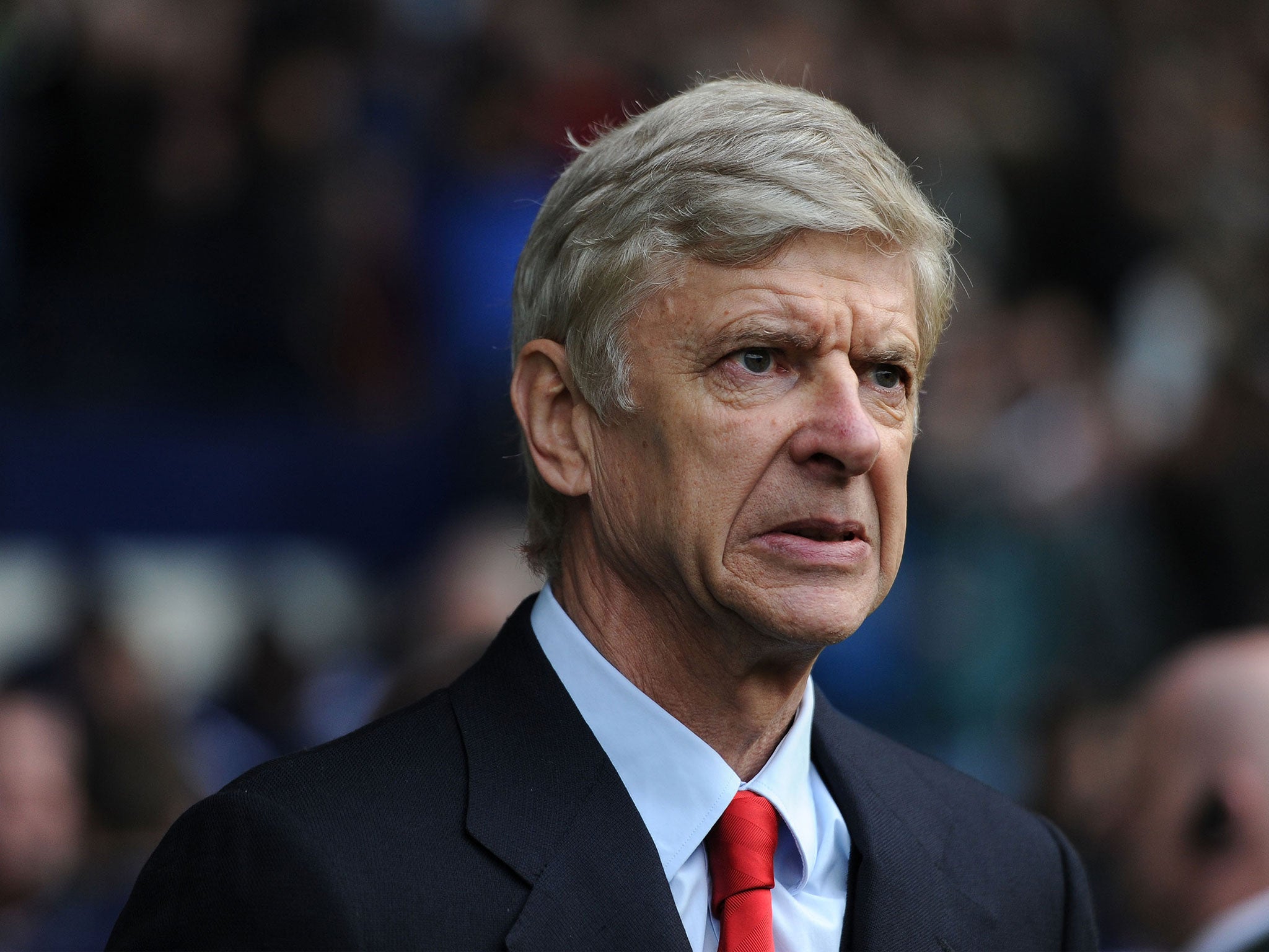 Arsene Wenger looks on from the touchline