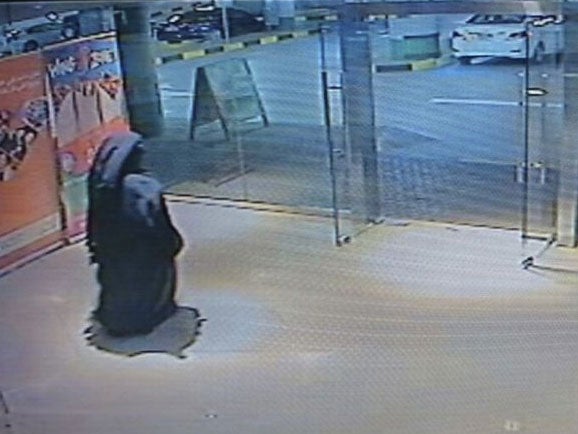 The woman convicted of killing a U.S. woman at a shopping mall at Al Reem Island in Abu Dhabi is seen in this still image taken from CCTV footage