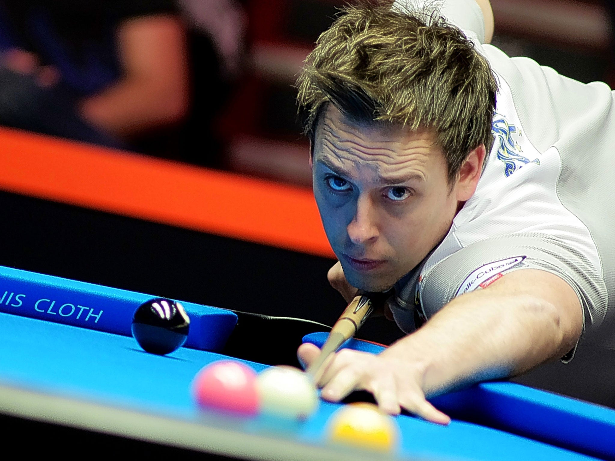 England’s Karl Boyes lines up a shot as Europe cruised to another Mosconi Cup win over the United States this week