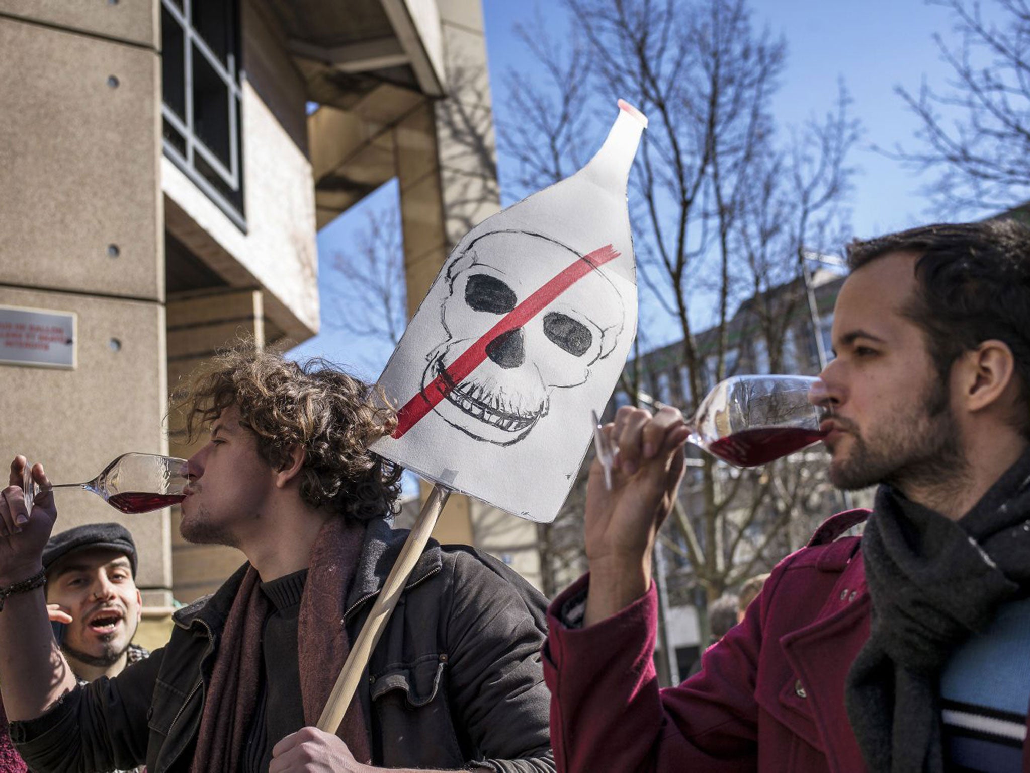 Protesters show their support for Emmanuel Giboulot during his trial