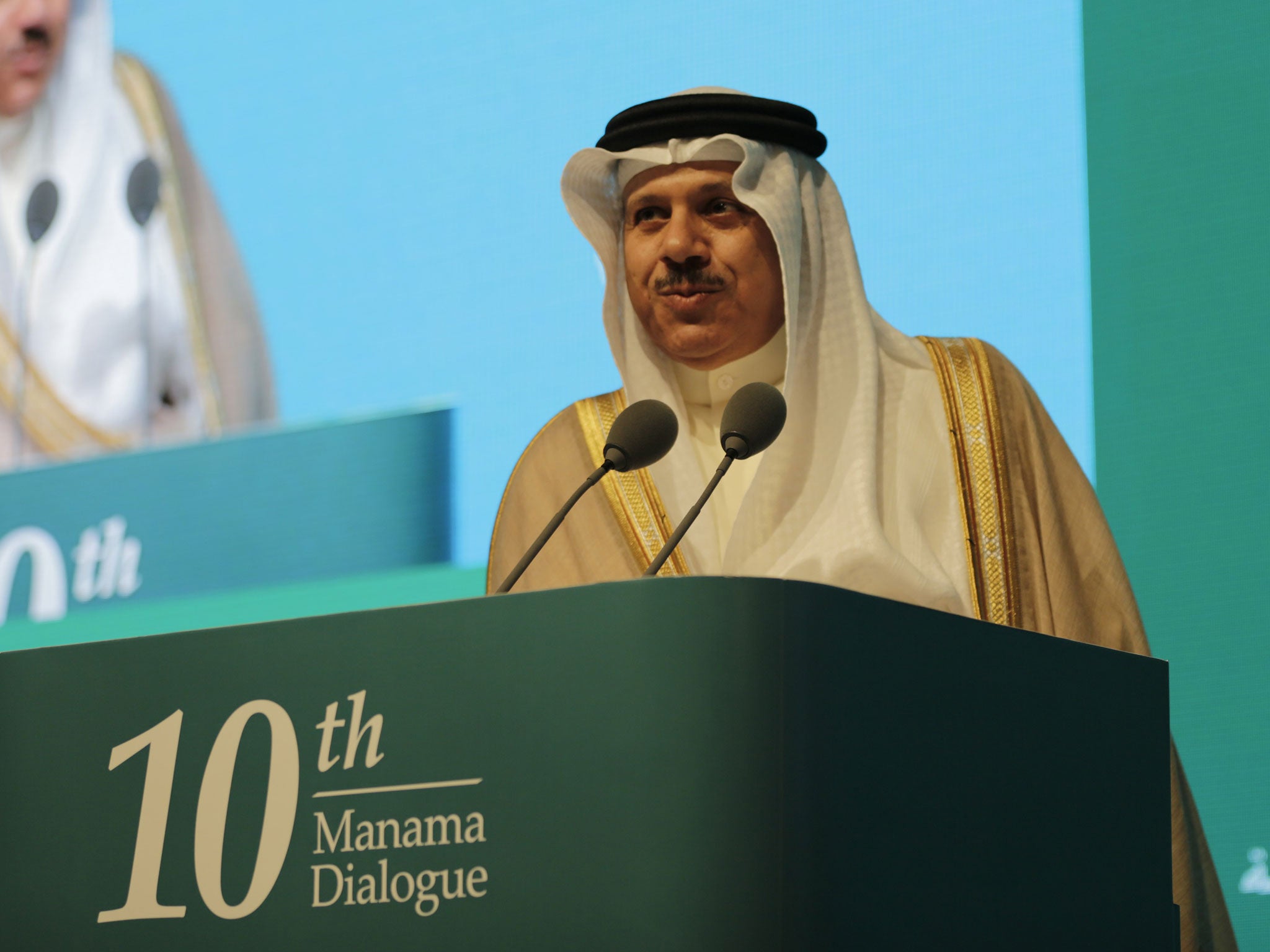 Secretary General of Gulf Cooperation Countries (GCC) Dr Abdulatif Al Zayani speaks in Manama, Bahrain