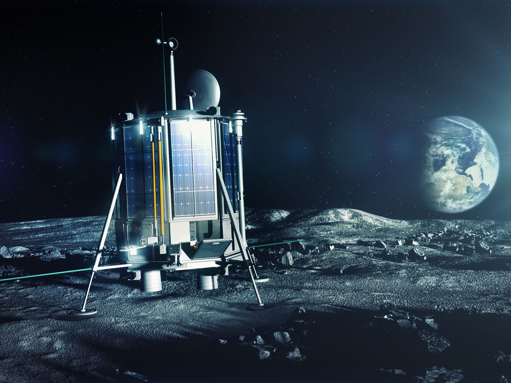 An artist’s impression of the mission’s craft, which will be capable of analysing rock that is 4.5 billion years old