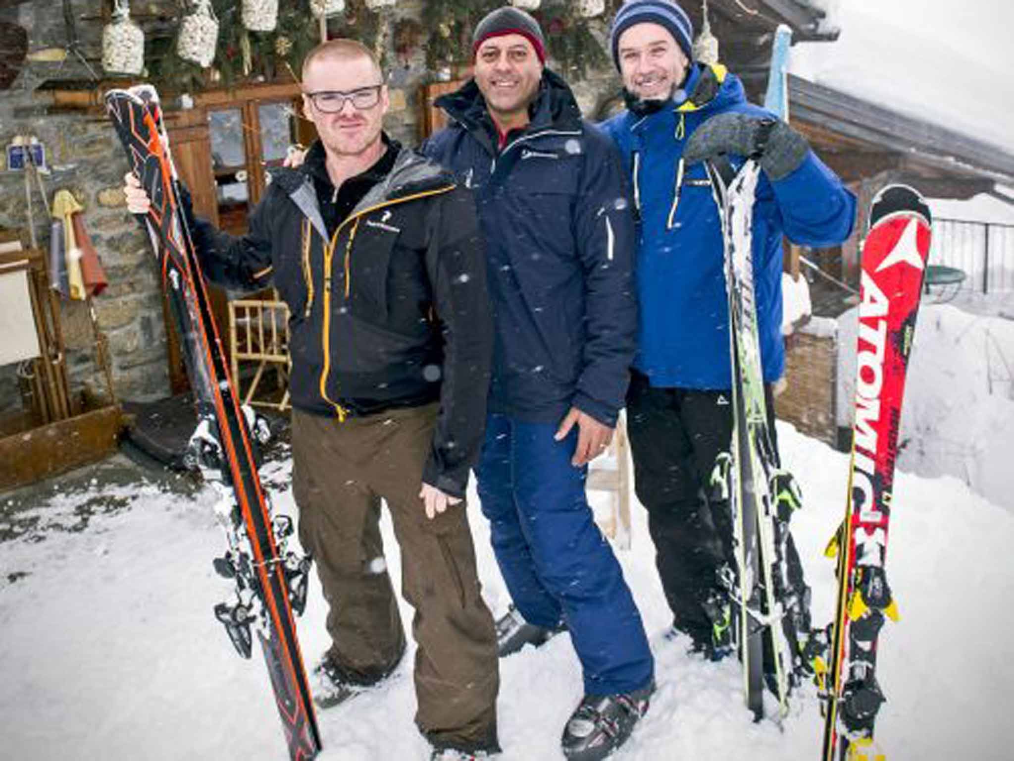 Cook up a snow storm: (clockwise from main) Heston Blumenthal, Sat Bains and Marcus Wareing
