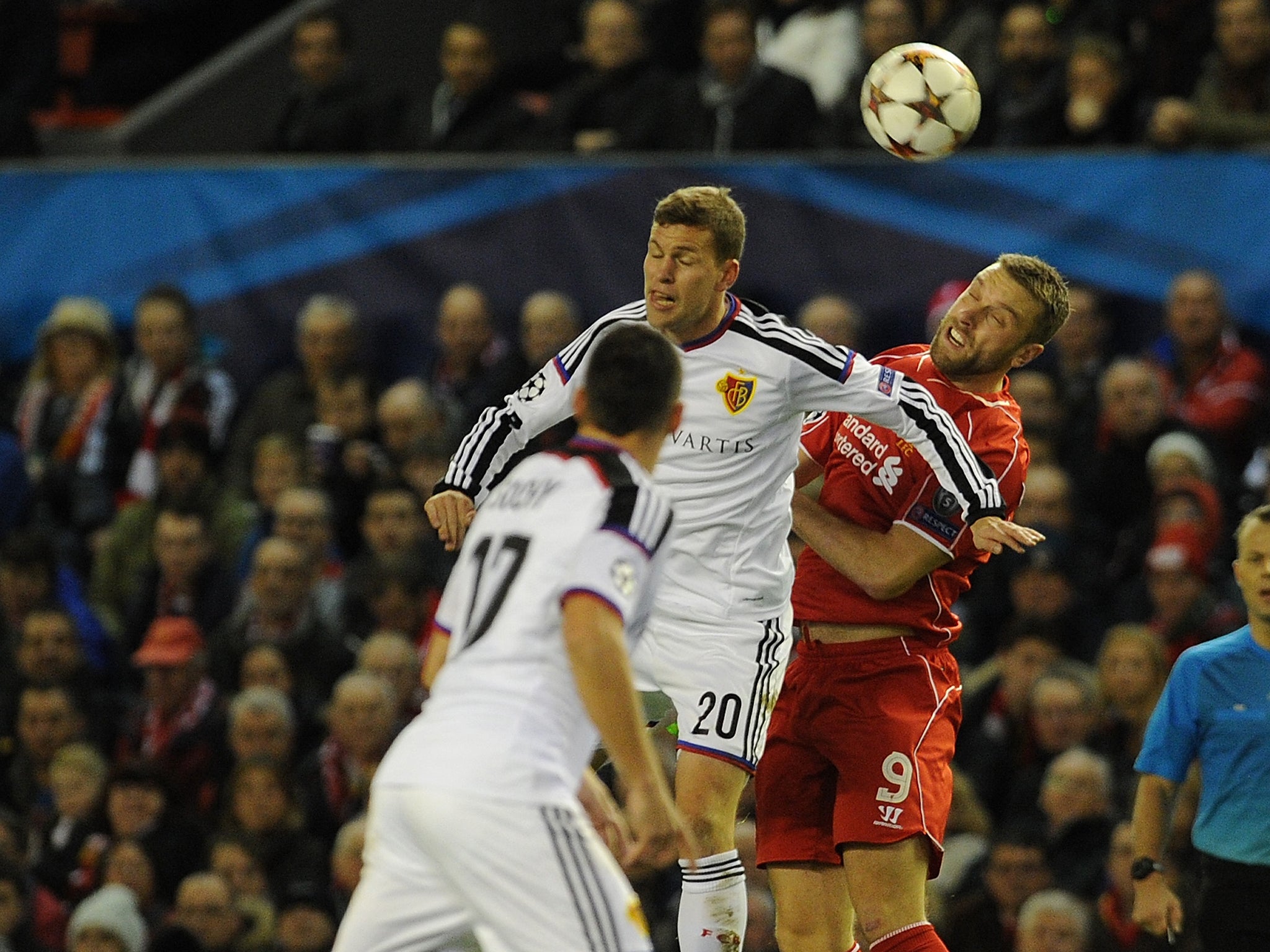 Lambert was hauled off at half-time in the 1-1 draw with Basel