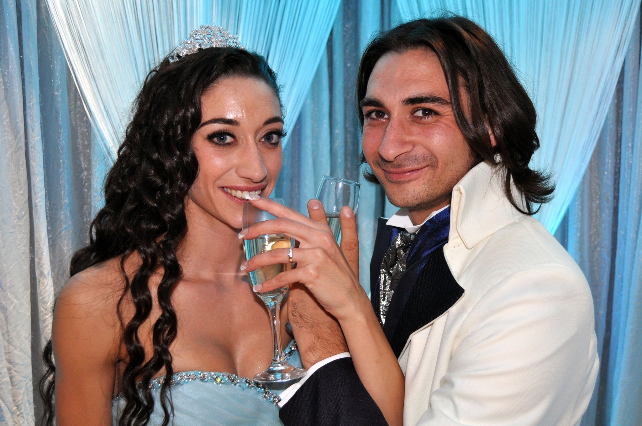 Emma and Steve in the Don't Tell the Bride Christmas special