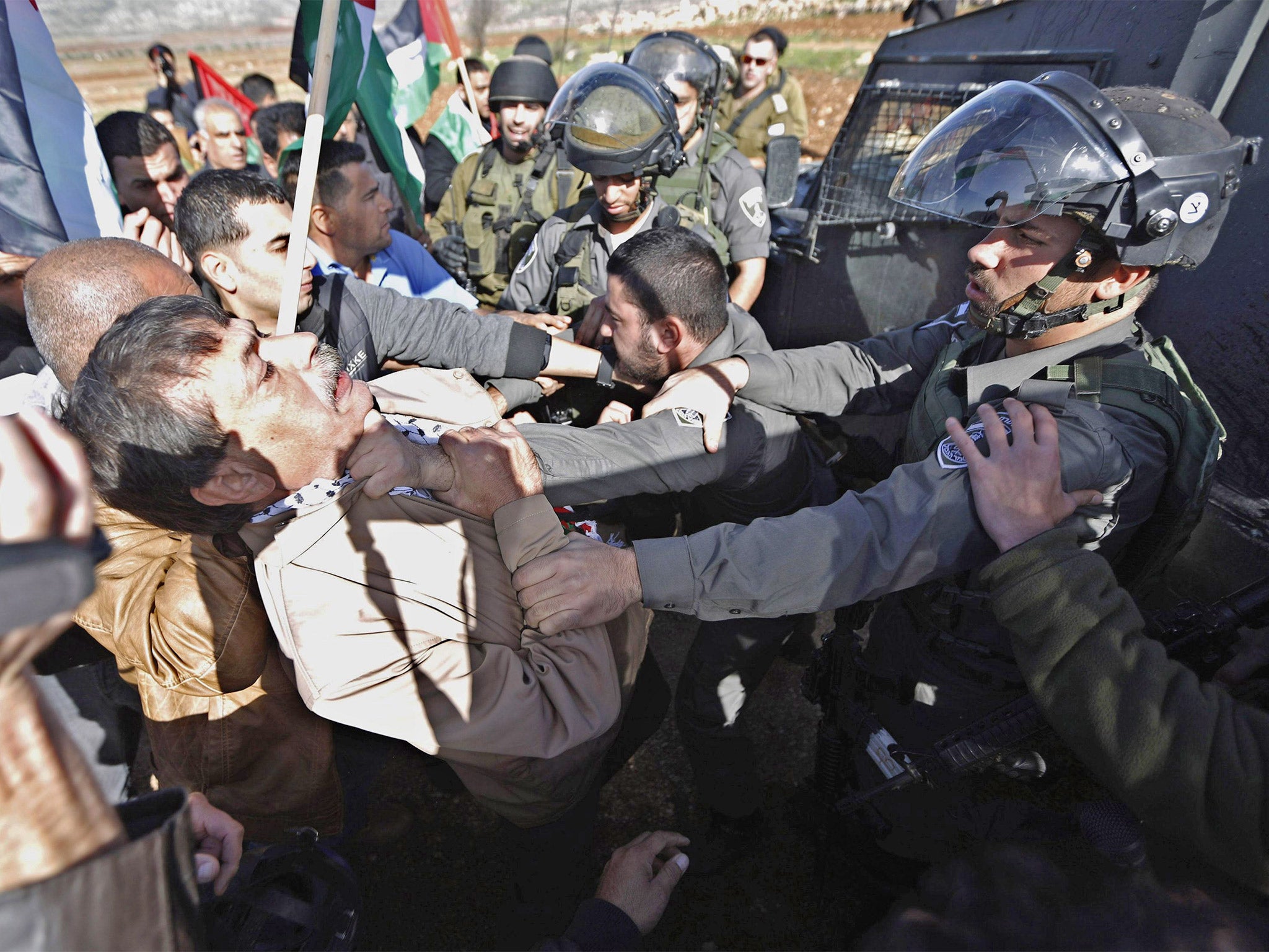 Palestinian Authority official Ziad Abu Ein is involved in a scuffle with an Israeli border guard near Ramallah. There are conflicting reports as to how he was injured