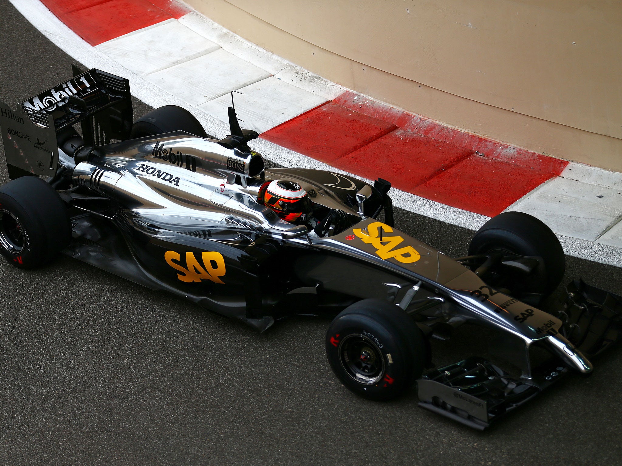 Vandoorne behind the wheel of the Honda-powered McLaren