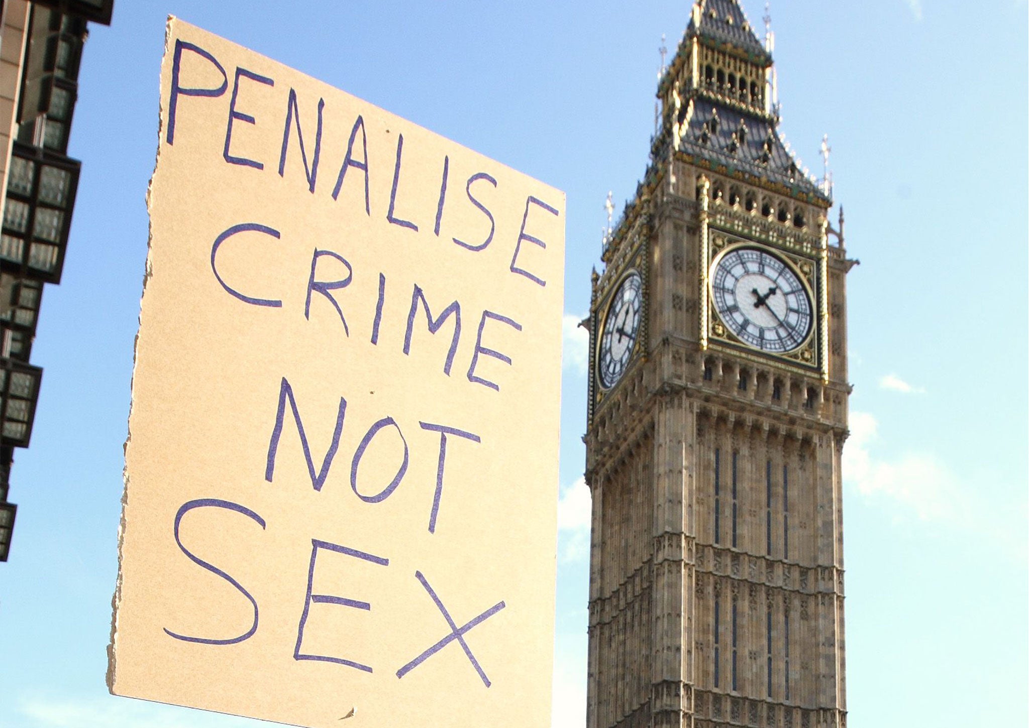 A protest at the Houses of Parliament in 2008 in objection to restrictions on pornography