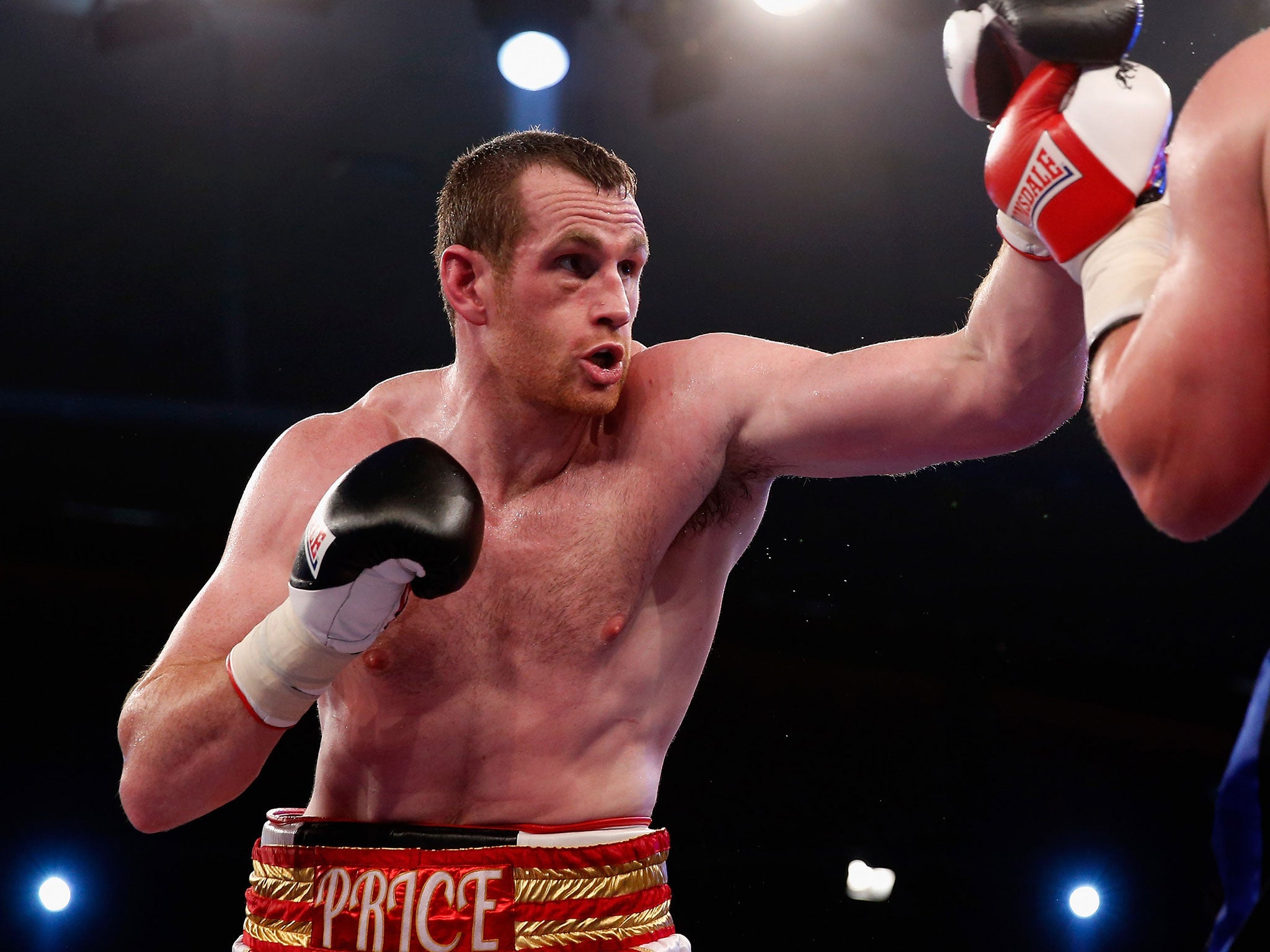 David Price in action during his points win over Ukraine's Yaroslav Zavorotnyi in June