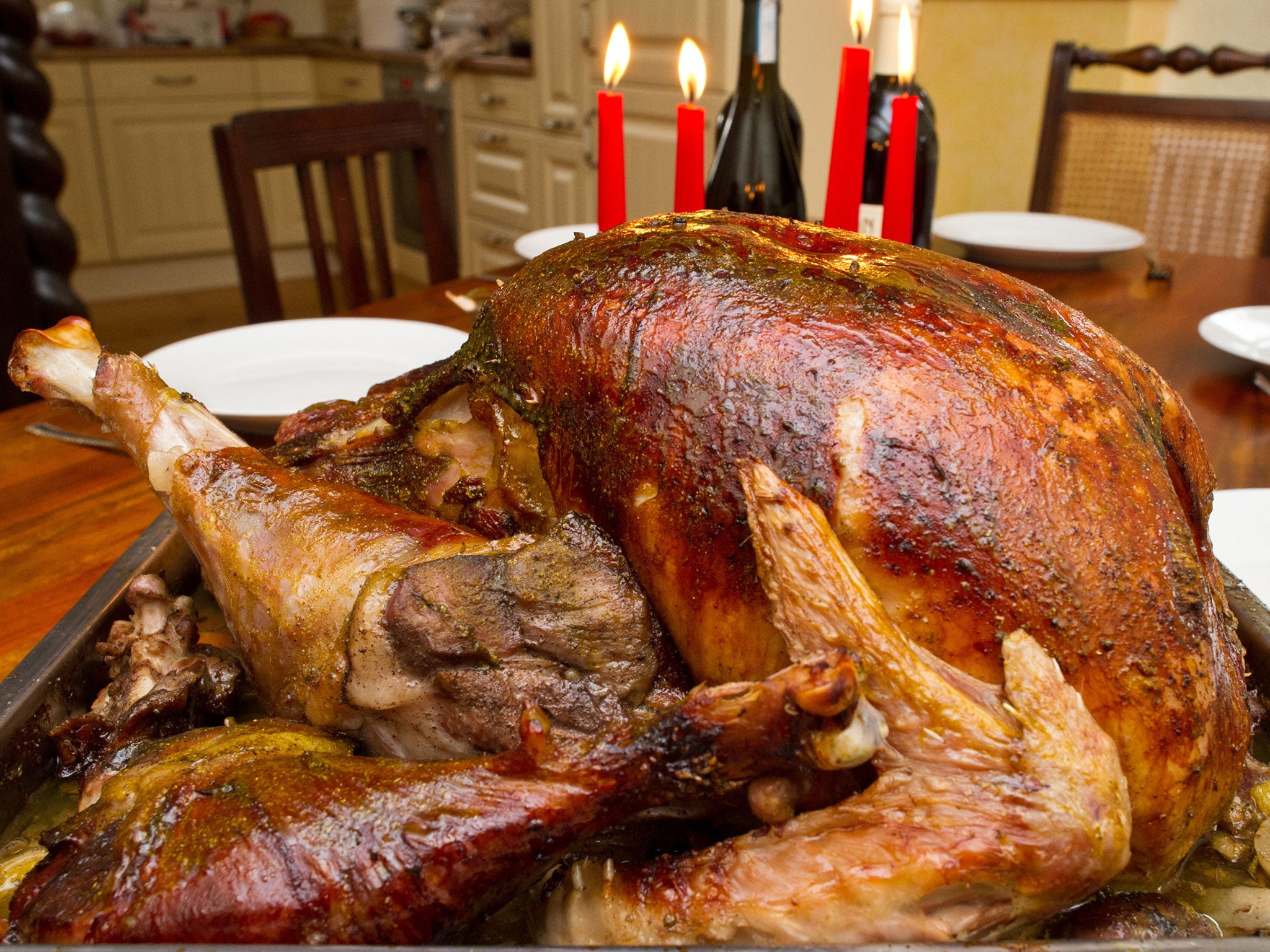 A Christmas dinner prepared in Sieversdorf, eastern Germany