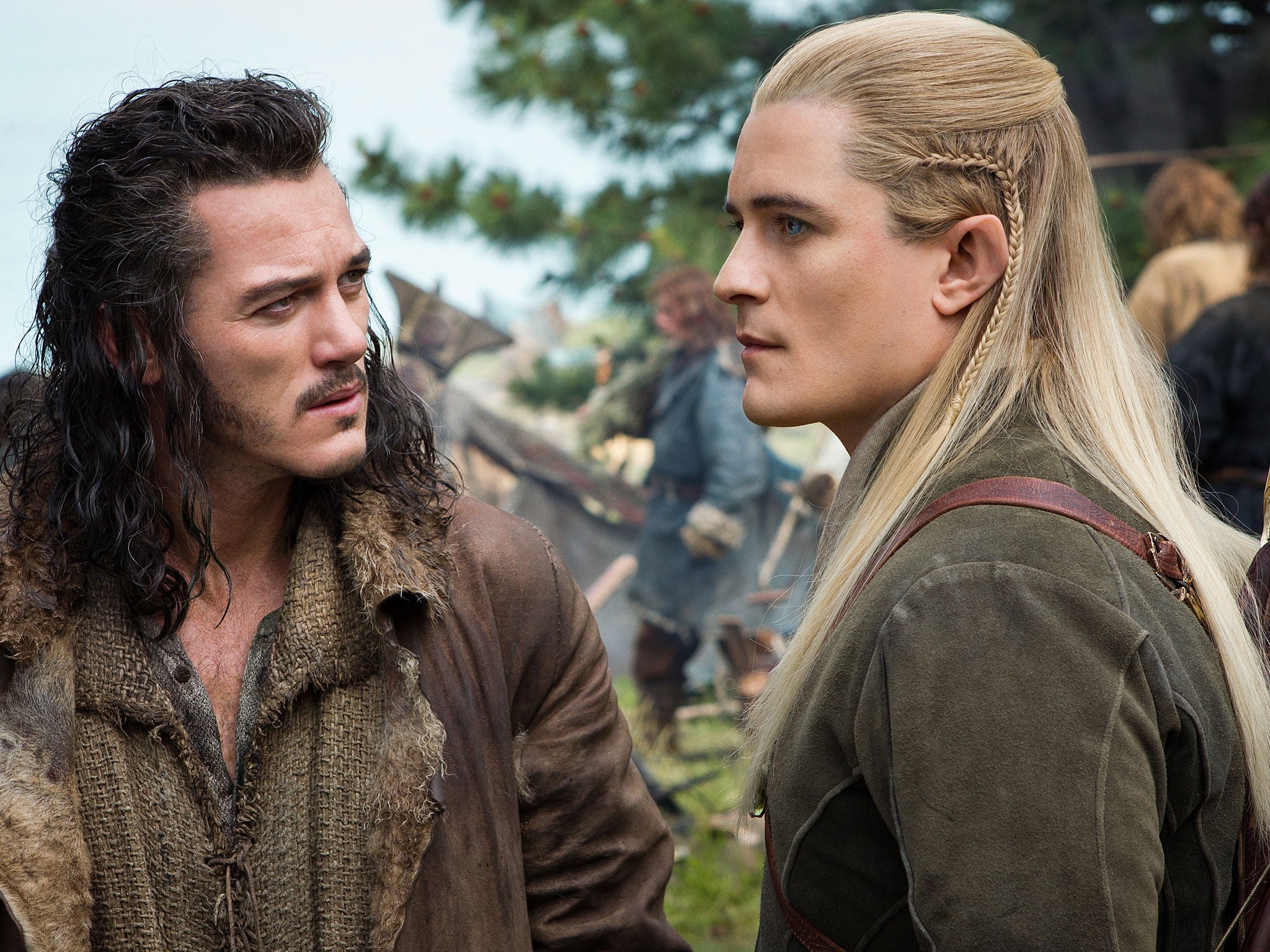 Luke Evans as Bard the Bowman and Orlando Bloom as Legolas