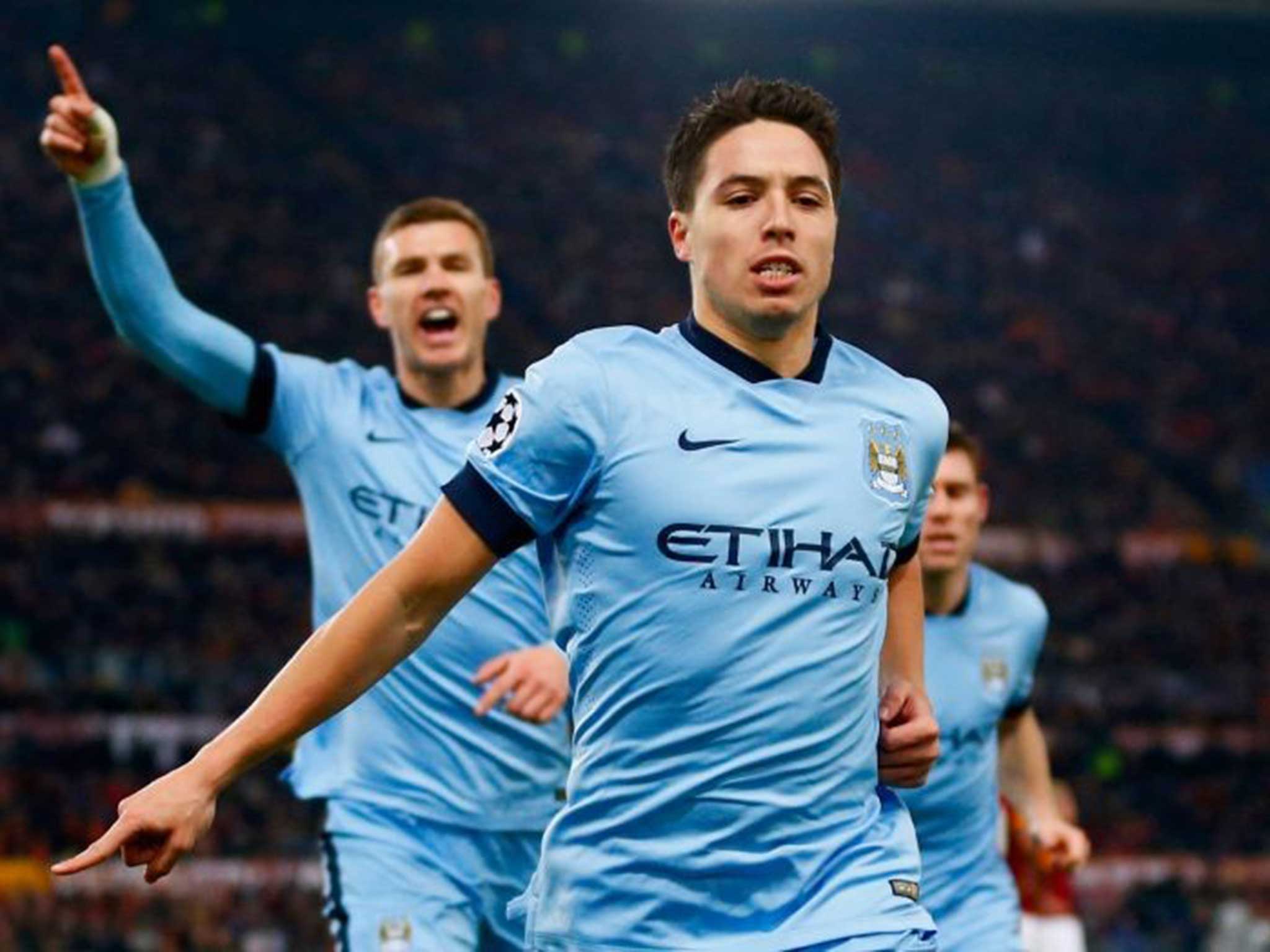 Nasri scored a stunning goal to help City see off Roma