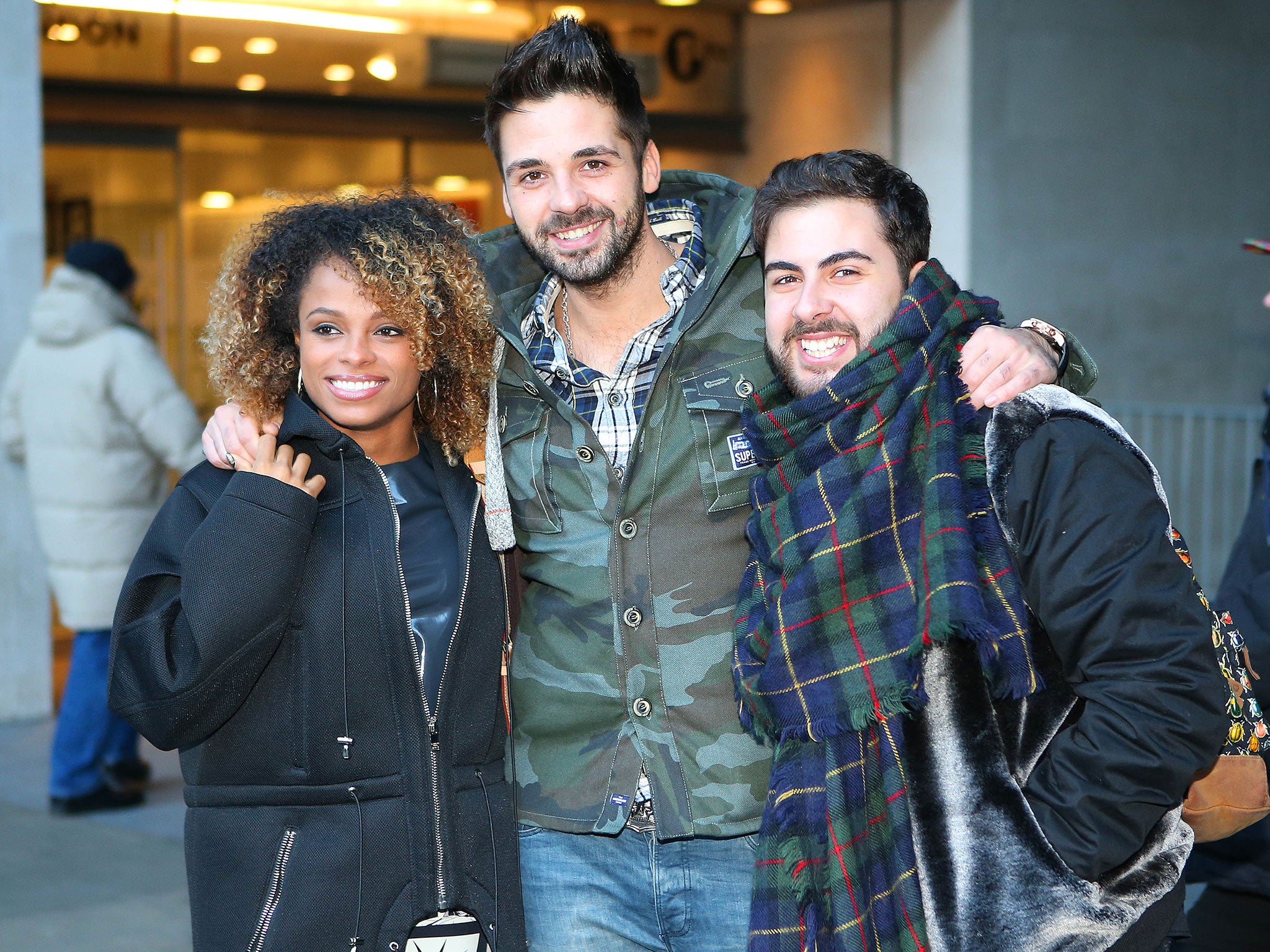 X Factor finalists Fleur East, Ben Haenow and Andrea Faustini