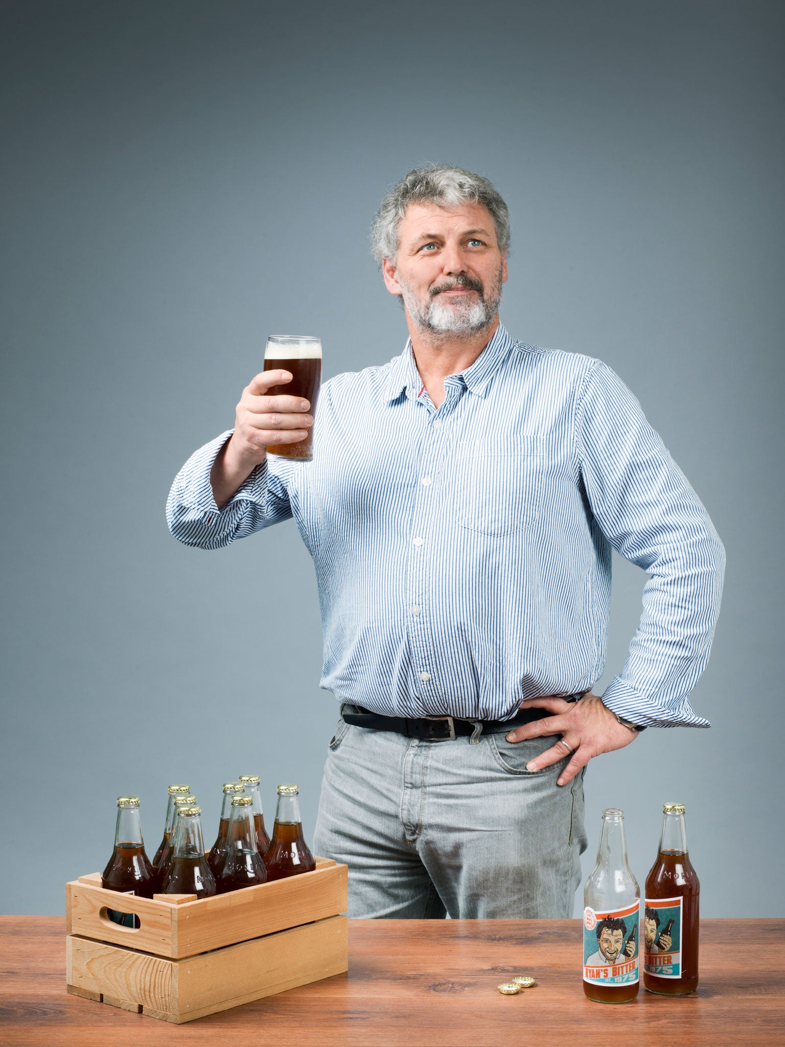 David Ryan celebrates the first batch of homebrew from Ryan & Son