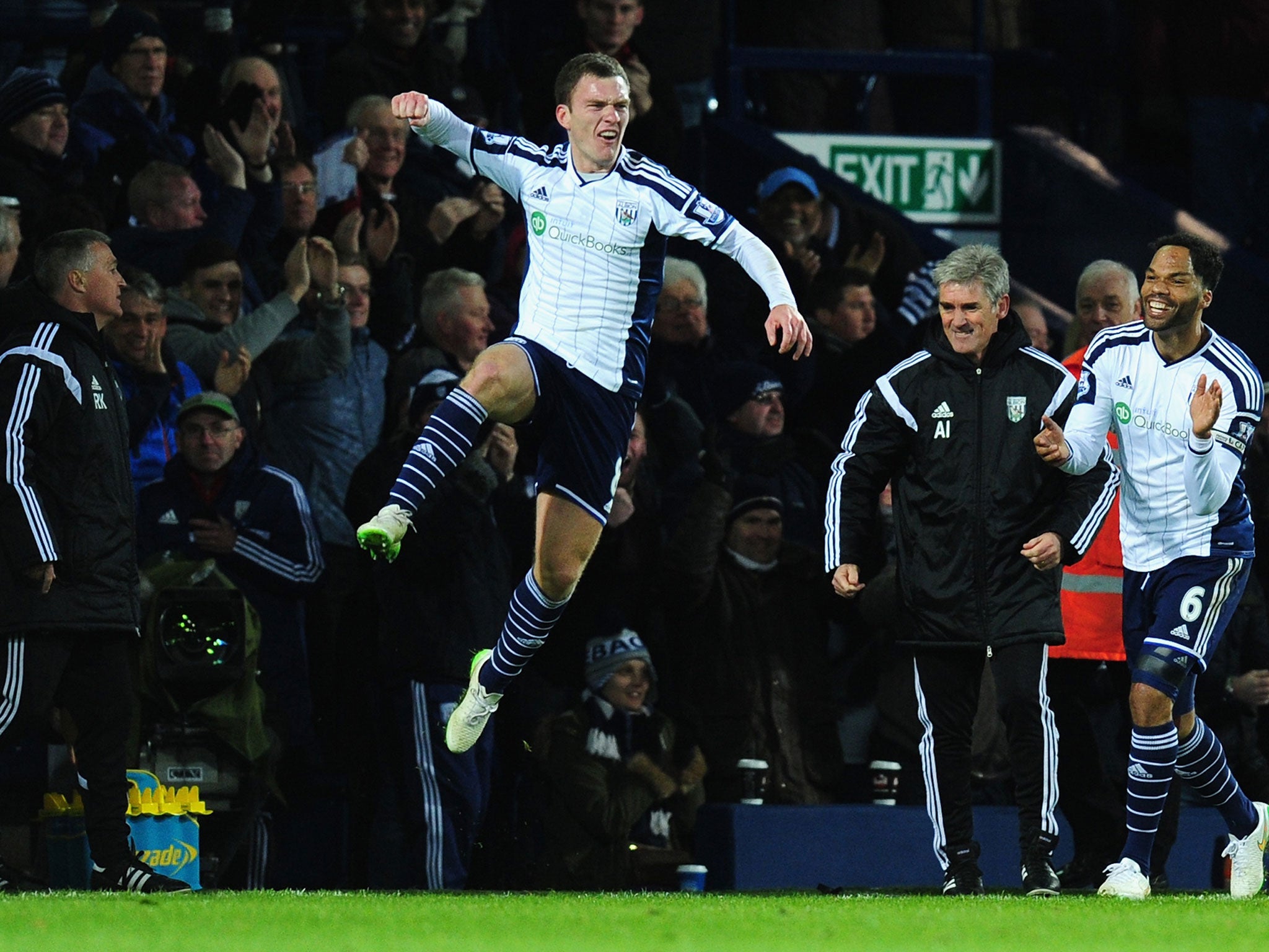 Craig Gardner celebrates putting West Brom ahead