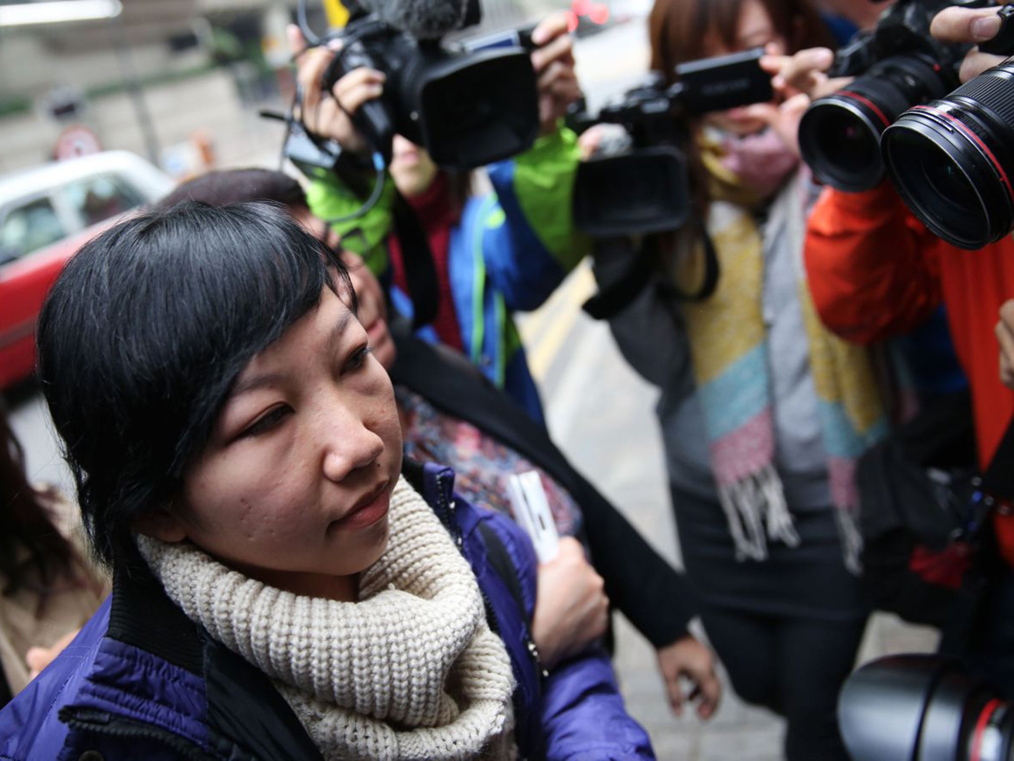 Erwiana Sulistyaningsih arriving at court