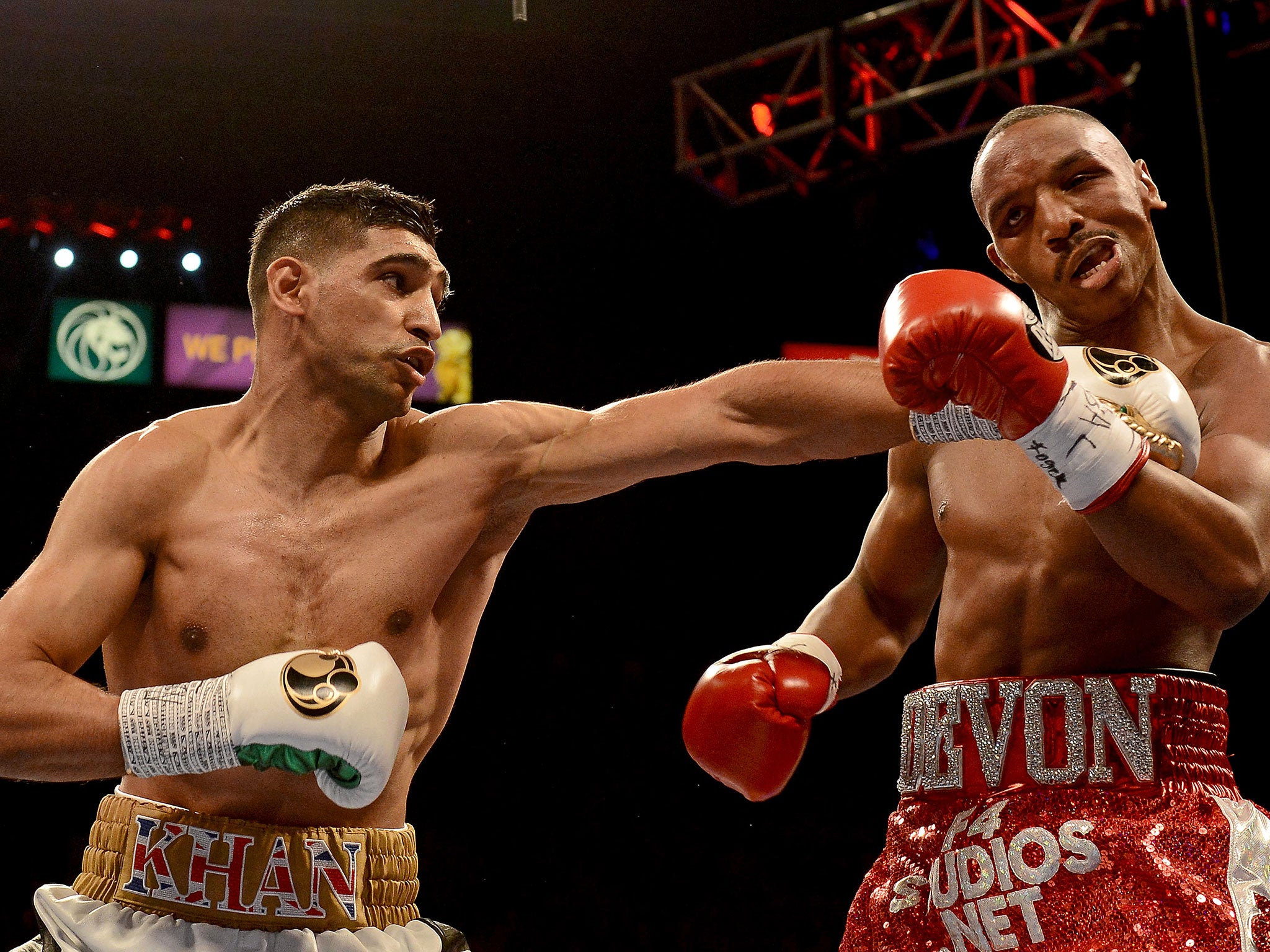 Khan lands a blow on Devon Alexander