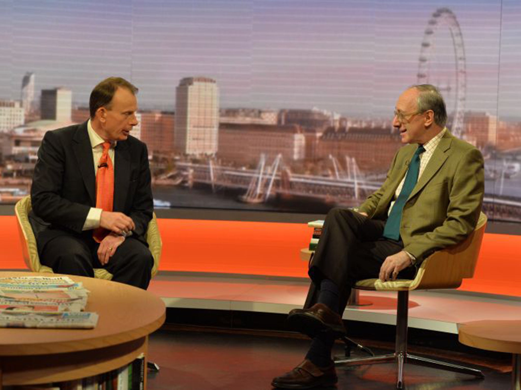 Malcolm Rifkind, right on BBC1’s ‘The Andrew Marr Show’ on Sunday