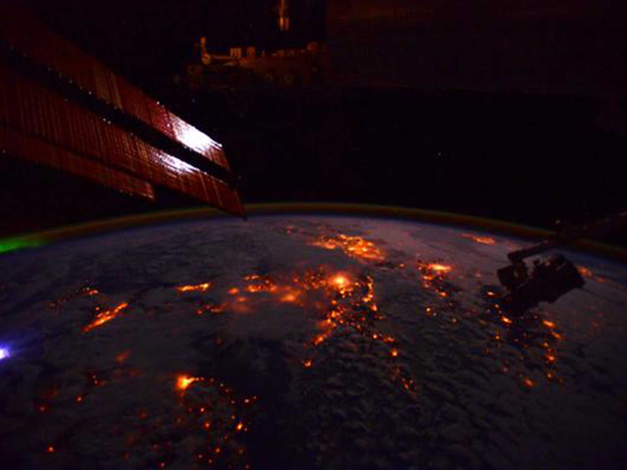 Commander Terry W. Virts' photograph from the ISS of the 'weather bomb'