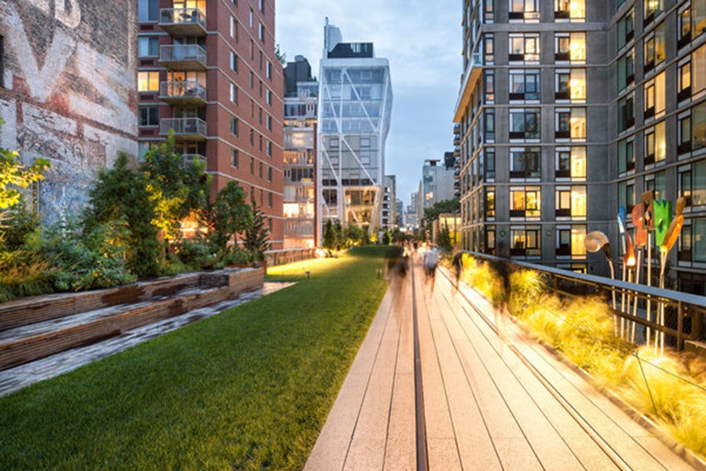 High Line park in New York is an elevated linear park created on a former railway