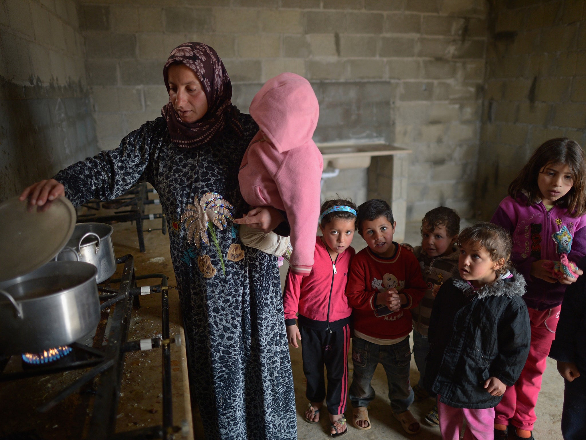 Syrian refugees in the Zaatari refugee camp