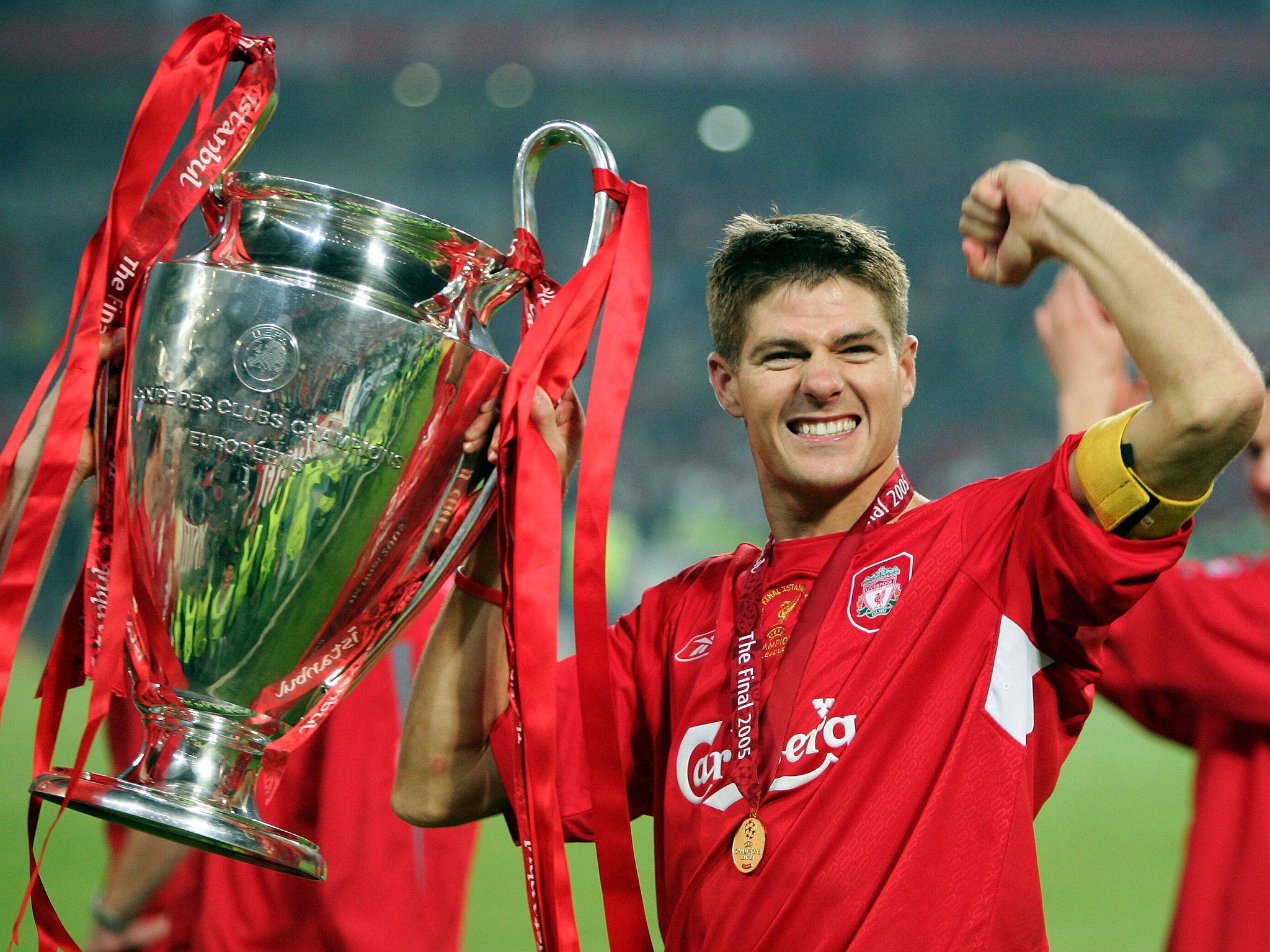 Steven Gerrard captained Liverpool to their European Cup victory in 2005