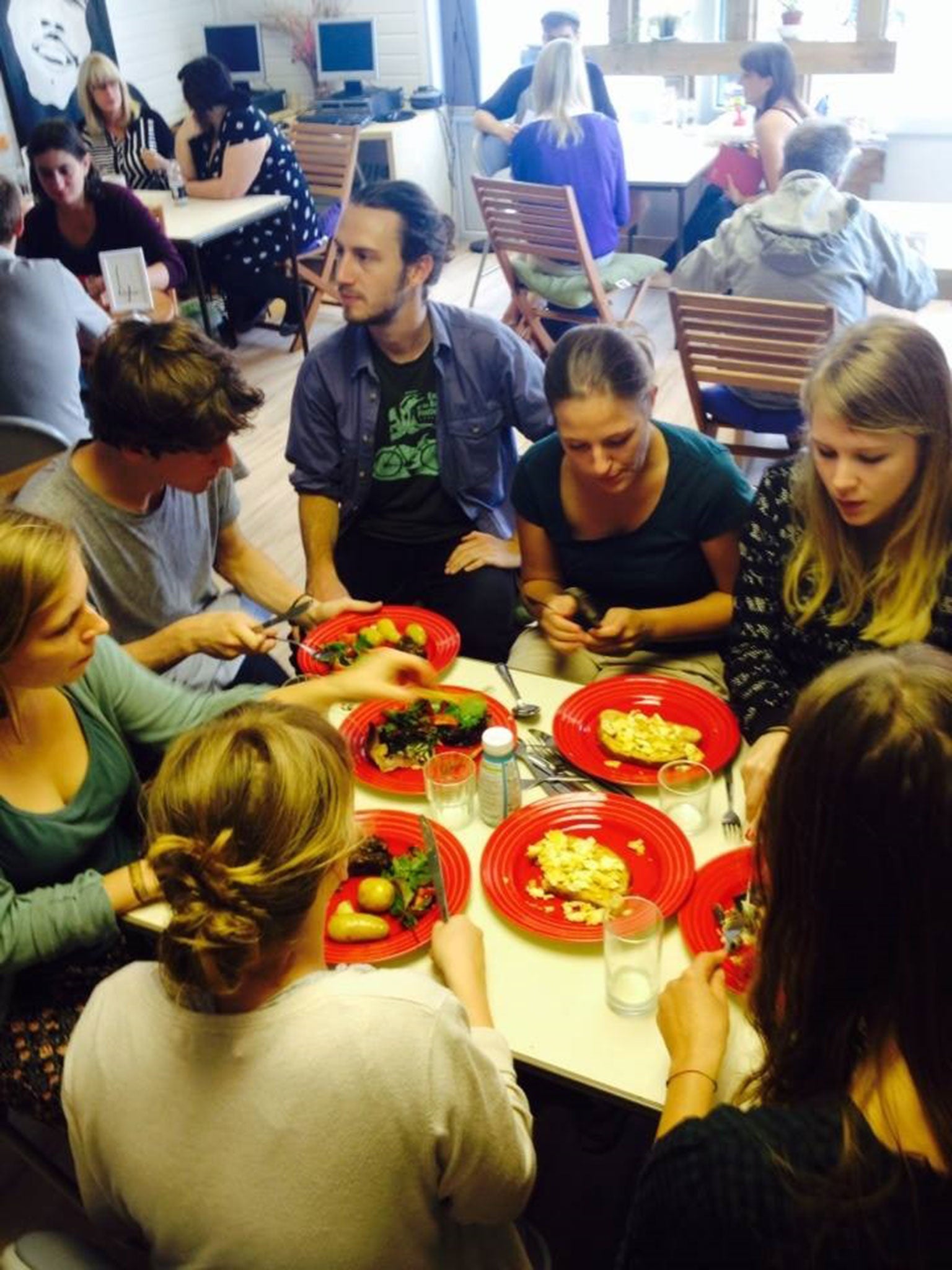 Customers at The Real Junk Food Project, in Armley, Leeds